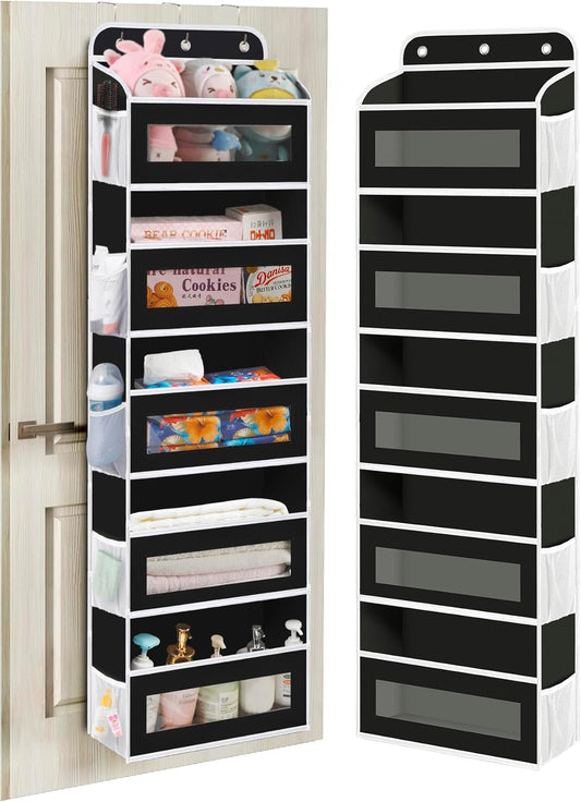 Over The Door Organizer, 5 Shelves Closet Door Hanging Organizer with 10 Mesh Pockets, Nursery