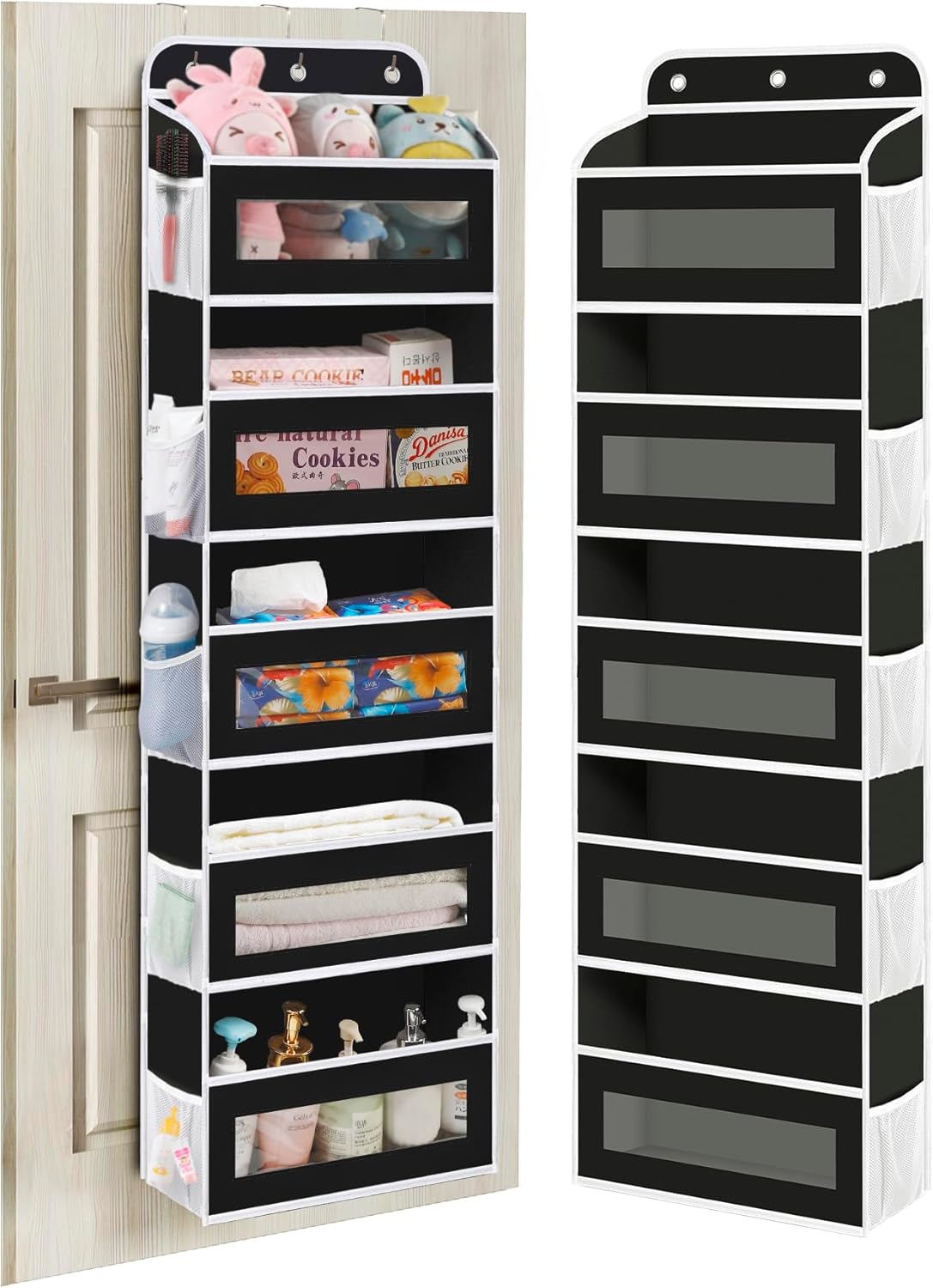 Over The Door Organizer, 5 Shelves Closet Door Hanging Organizer with 10 Mesh Pockets, Nursery