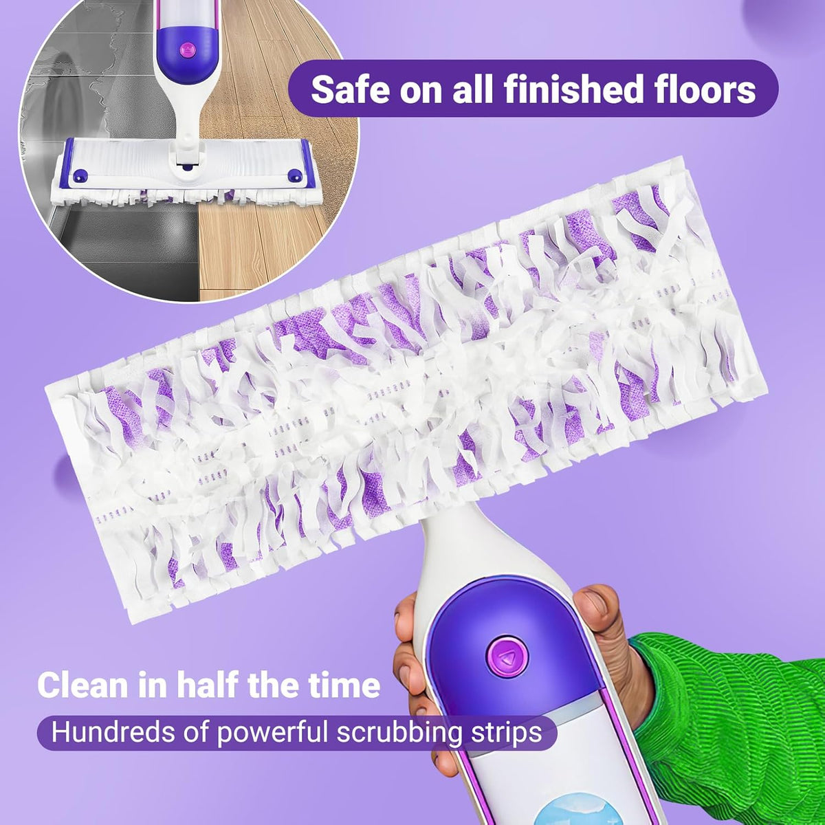 54 Count Disposable mop Pads Refills Compatible with Swiffer PowerMop Multi-Surface Mop and