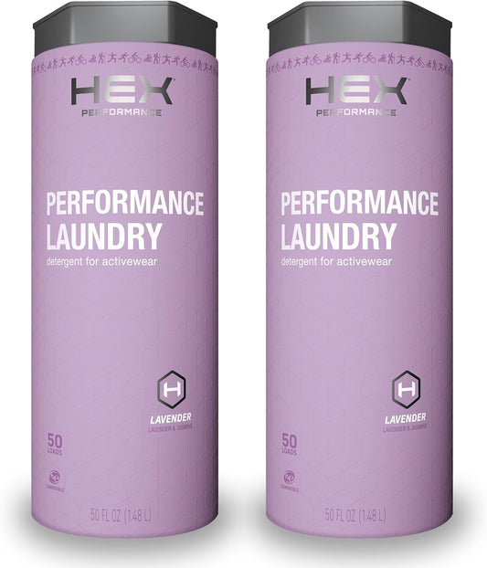 HEX Performance Laundry Detergent, Lavender, 100 Loads (Pack of 2) - Designed for Activewear