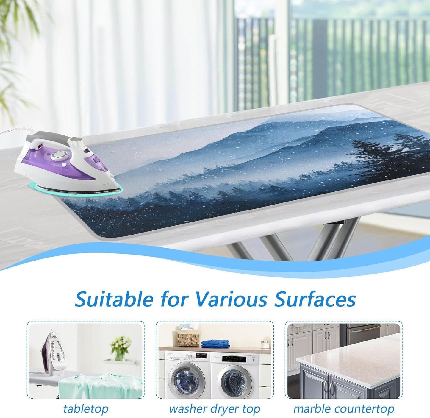Ironing Mat Portable Ironing Pad Ironing Blanket for Table Top Heat Resistance Double-Side Using