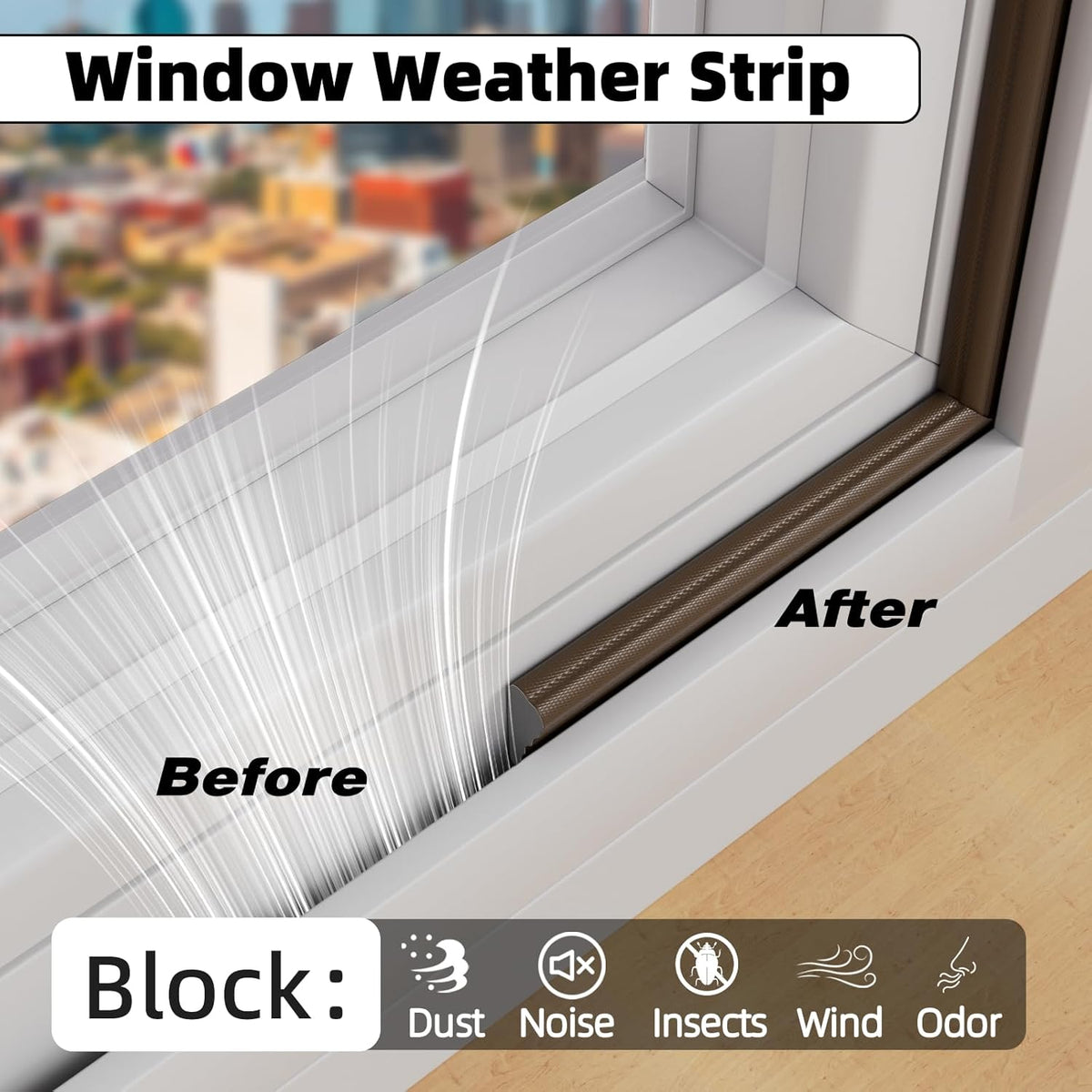 3Pcs×196" Wedge Weather Stripping Door Seal Strip for Door Frame & Window,Self Adhesive Window