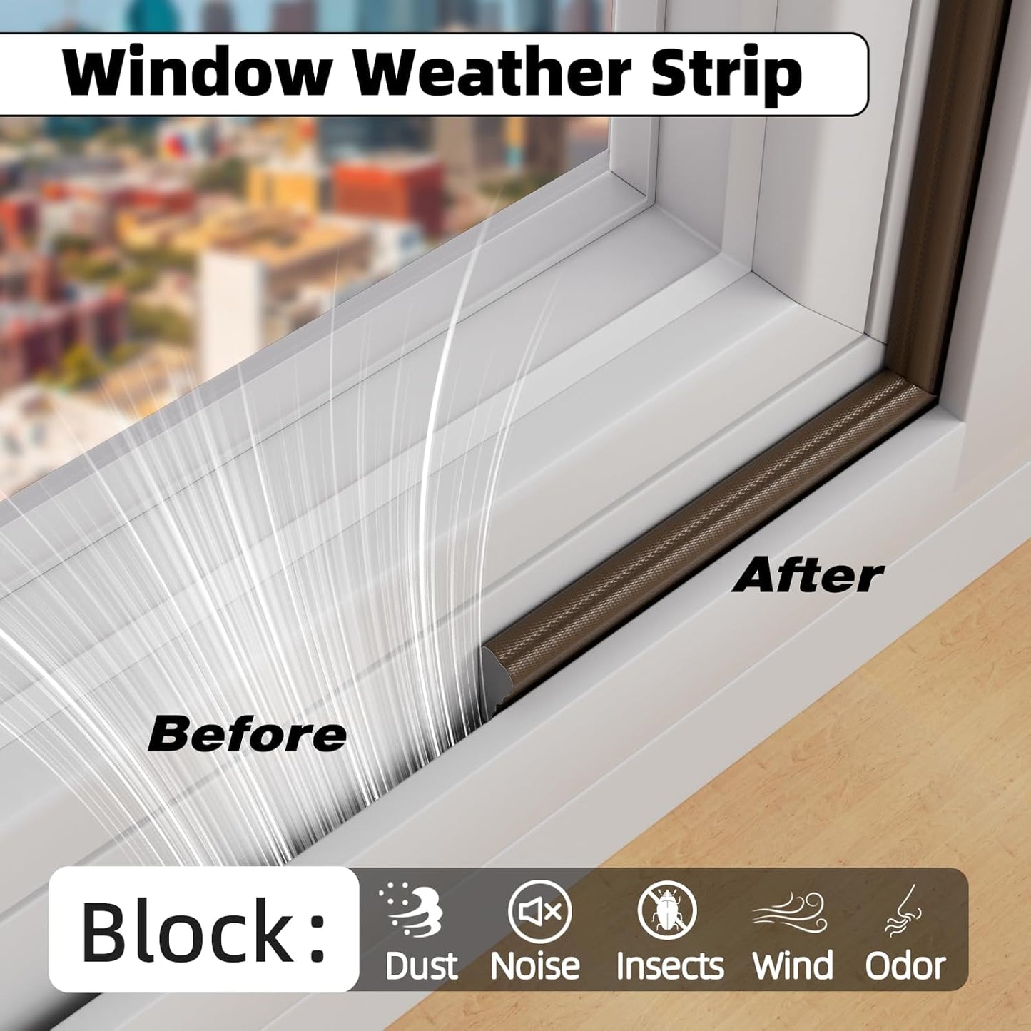 196" Wedge Weather Stripping Door Seal Strip for Door Frame & Window,Self Adhesive Window
