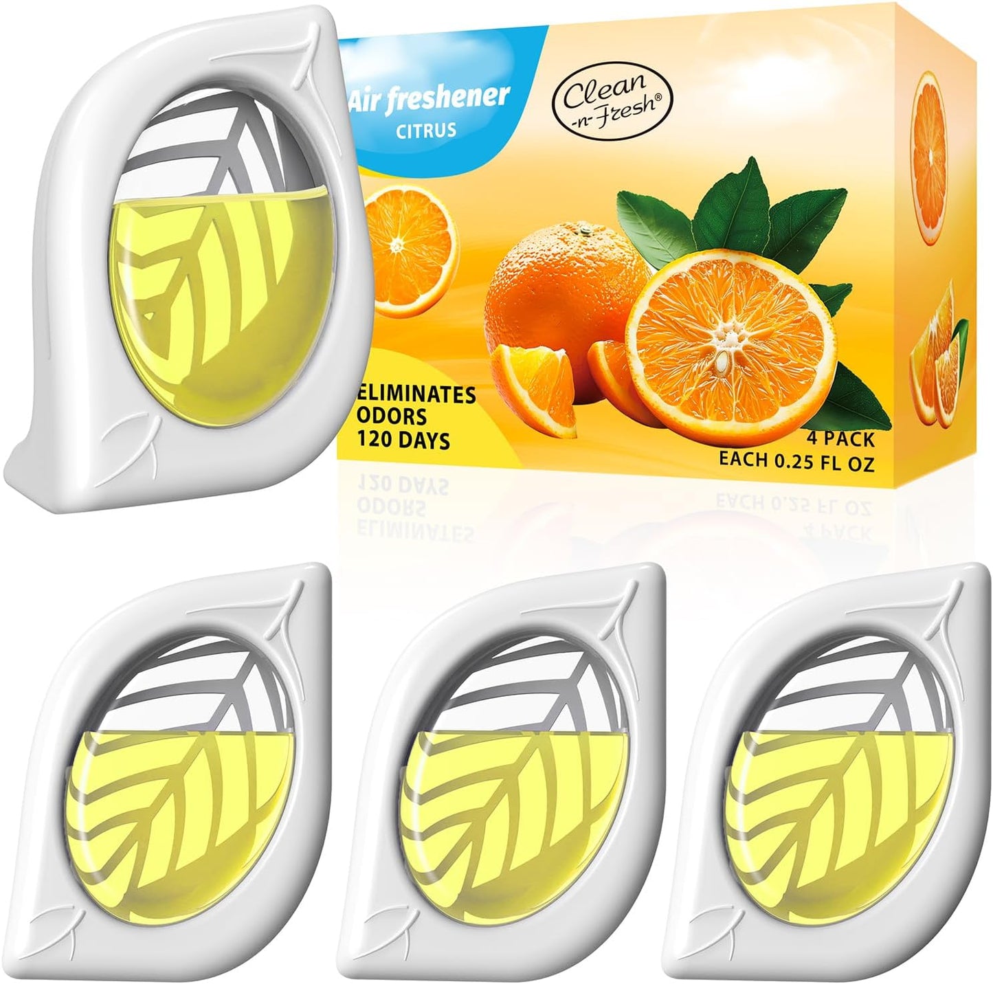 Air Freshener for Home, 4 Pack, Citrus, Odor Eliminator for Small Area Closets Bathroom Pets Strong