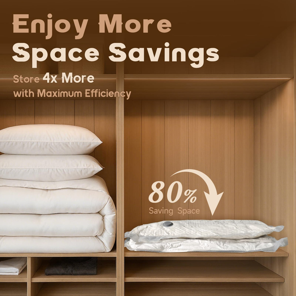 Vacbird Jumbo Vacuum Storage Bags for Bedding, Blanket Storage Space Saver