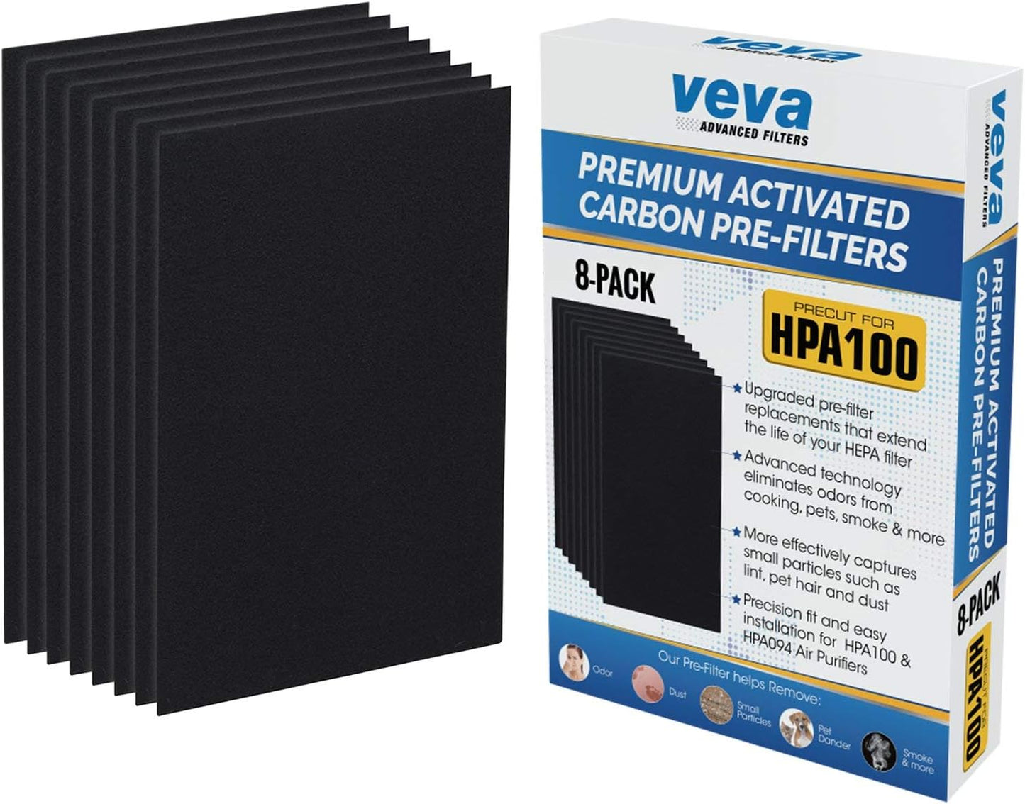 HPA100 Pre-Filters Replacement for Honeywell Air Purifier - 8 Pack - HRF-A100 Filter A Compatible