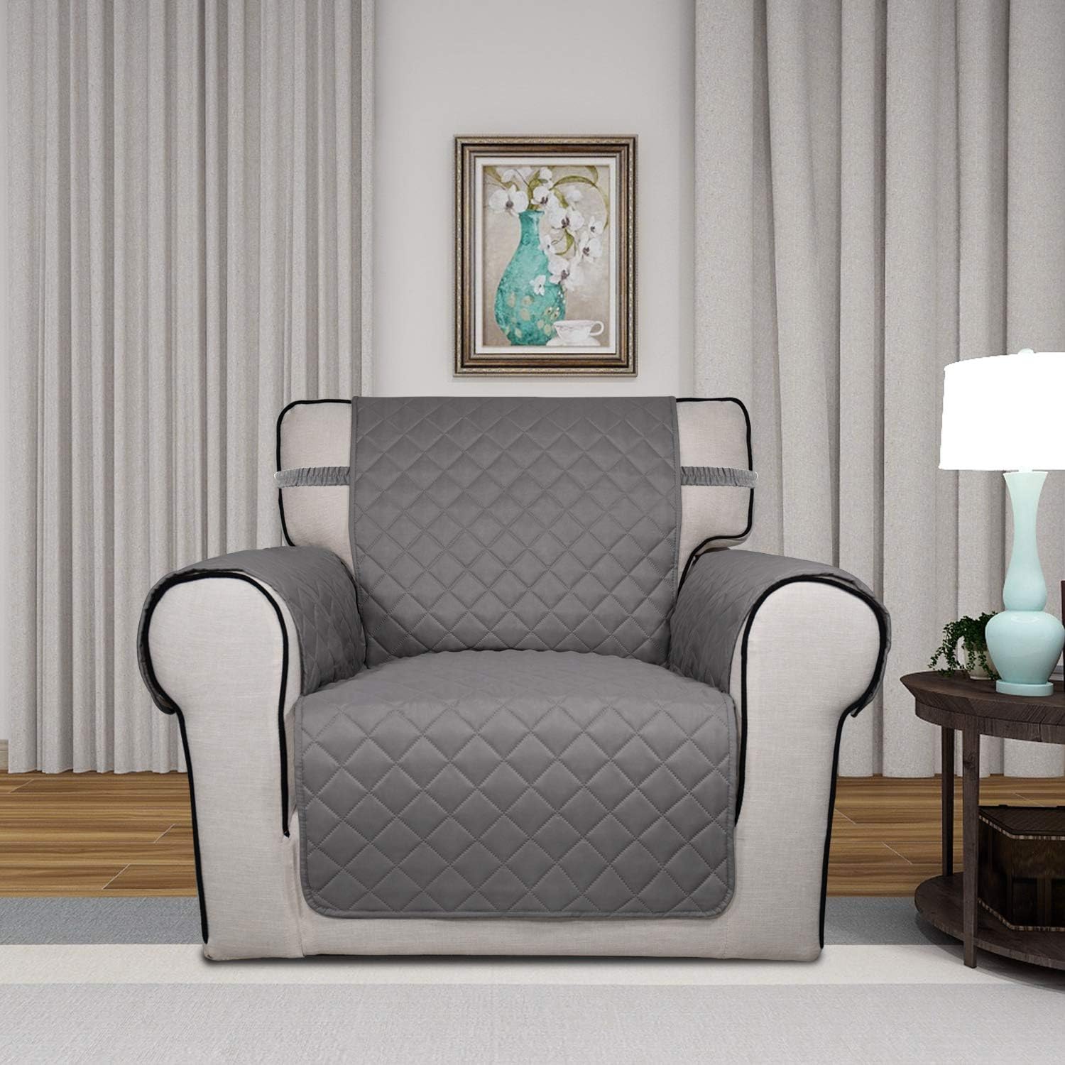 PureFit Reversible Quilted Sofa Cover, Water Resistant Slipcover Furniture Protector, Washable
