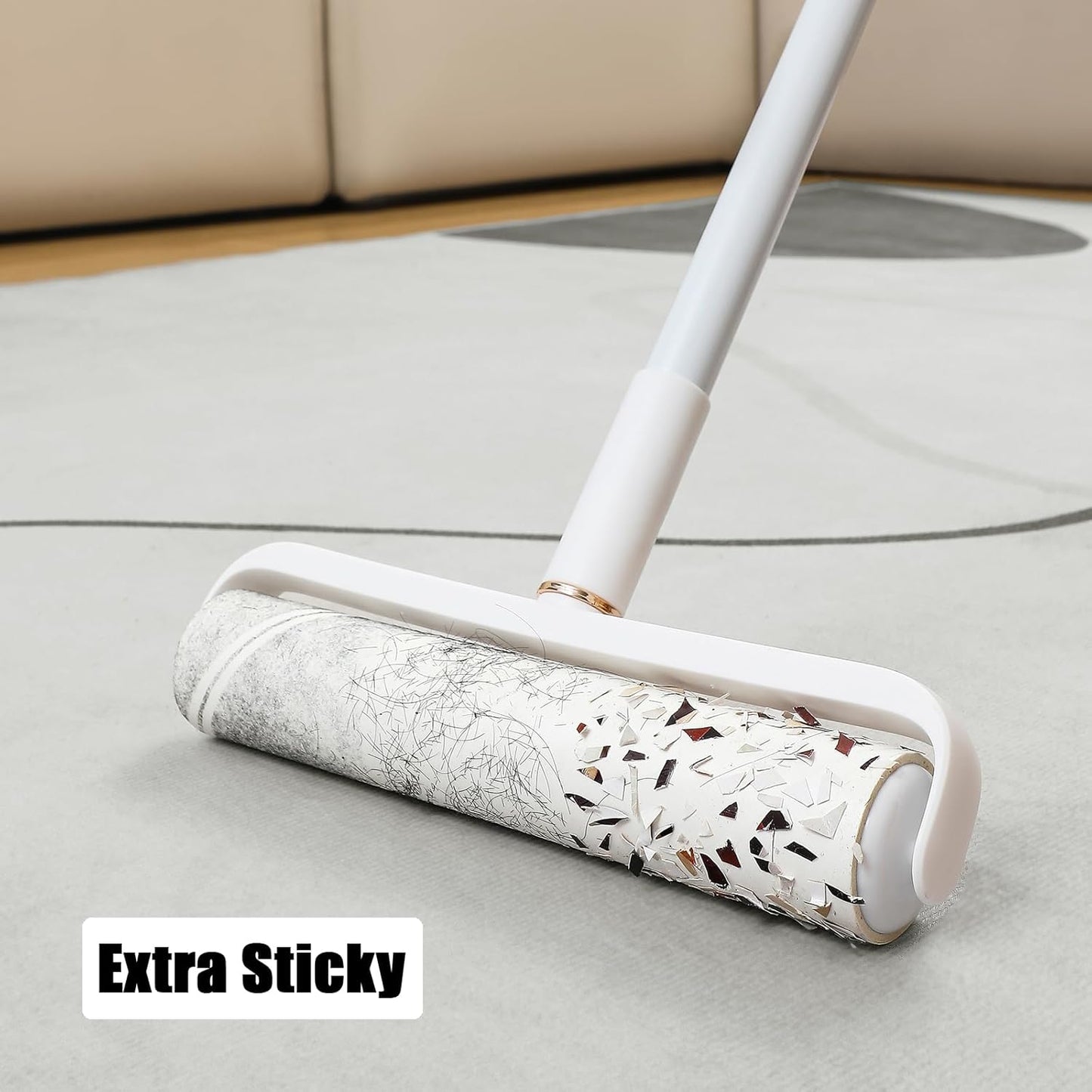 6 Pack 9.45 inch Lint Roller Refill Extra Sticky 9.4-9.5 inch Wide Large Lint Roller Refills for