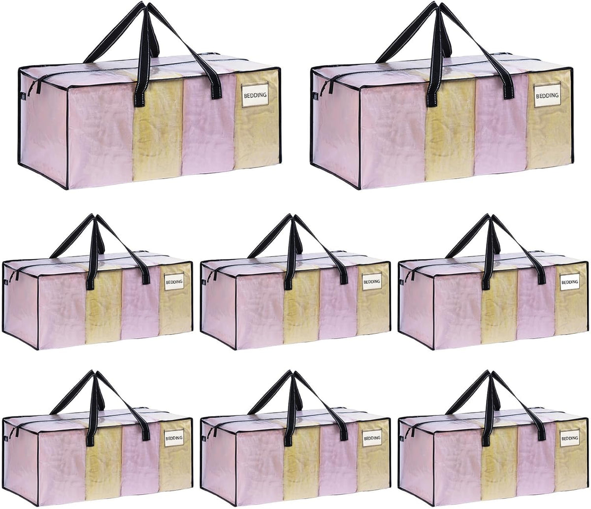 VENO 8 Pack Moving Bags Extra Large Storage Bags for College Move-In, Heavy-Duty Storage Totes