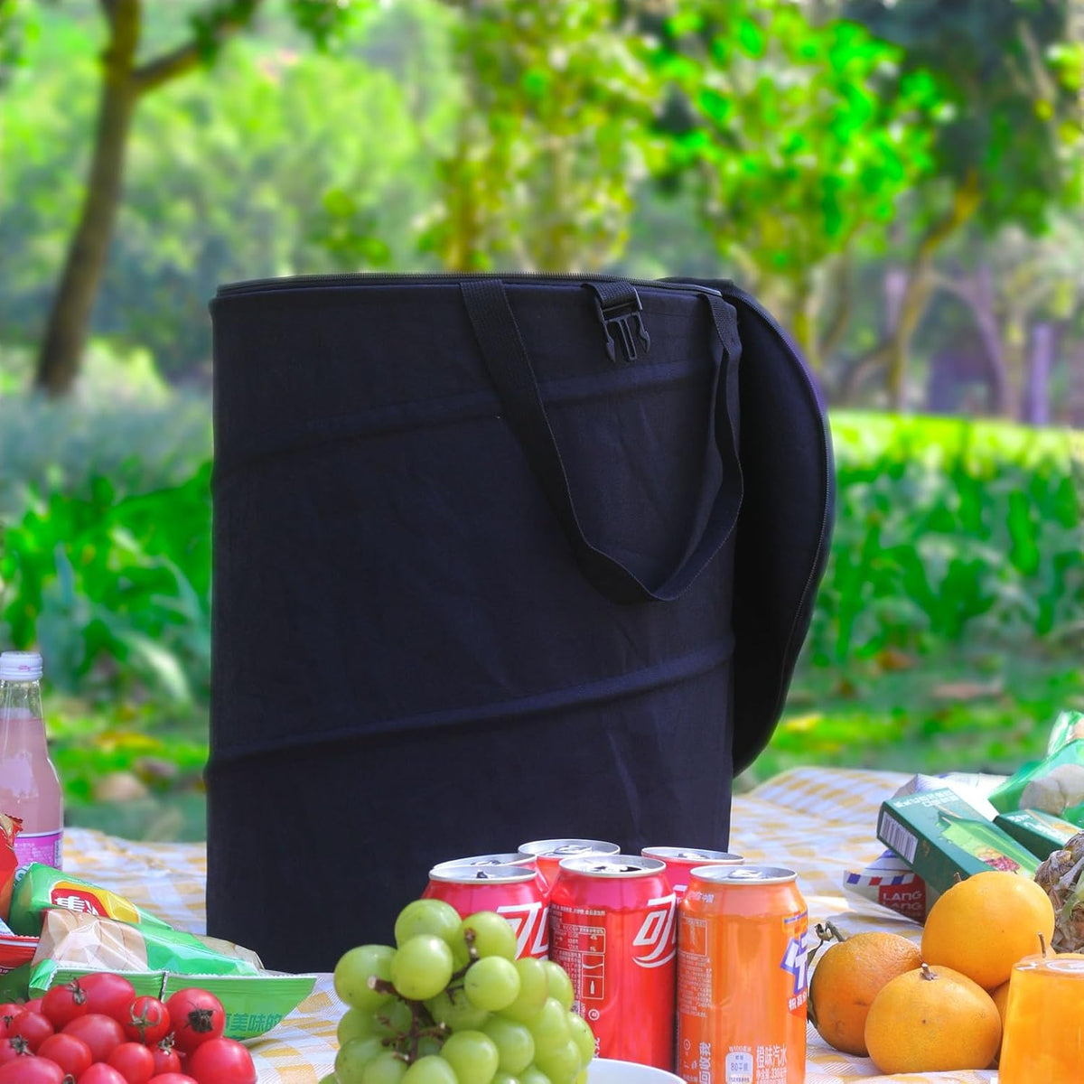 Collapsible Trash can with lid,Foldable Camping Trash can,Pop-up Trash can with lid,Outdoor Trash