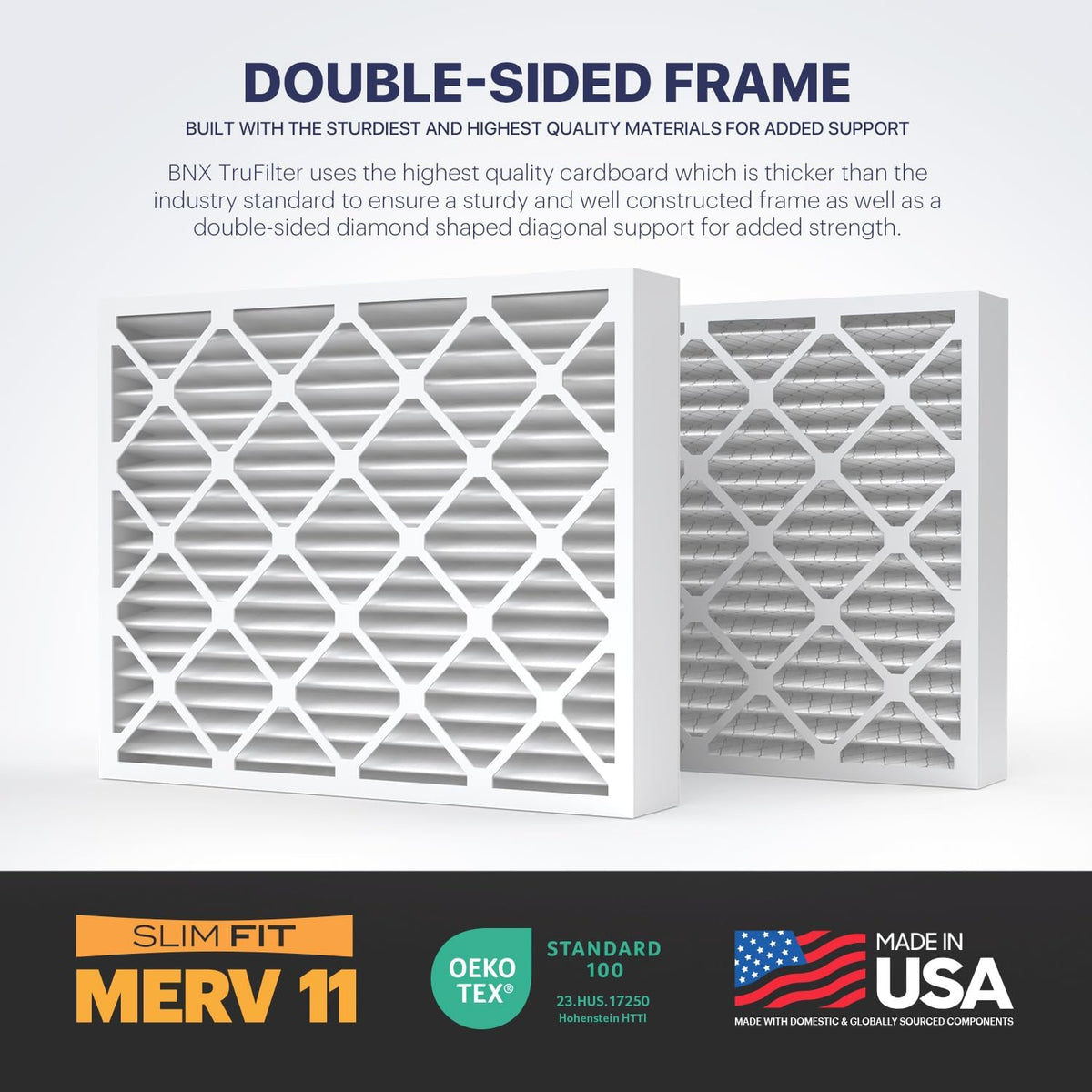 BNX TruFilter 16x25x5 (15.88’’ x 24.75’’ x 4.38‘’ Honeywell Compatible 4”) MERV 11 Air Filter