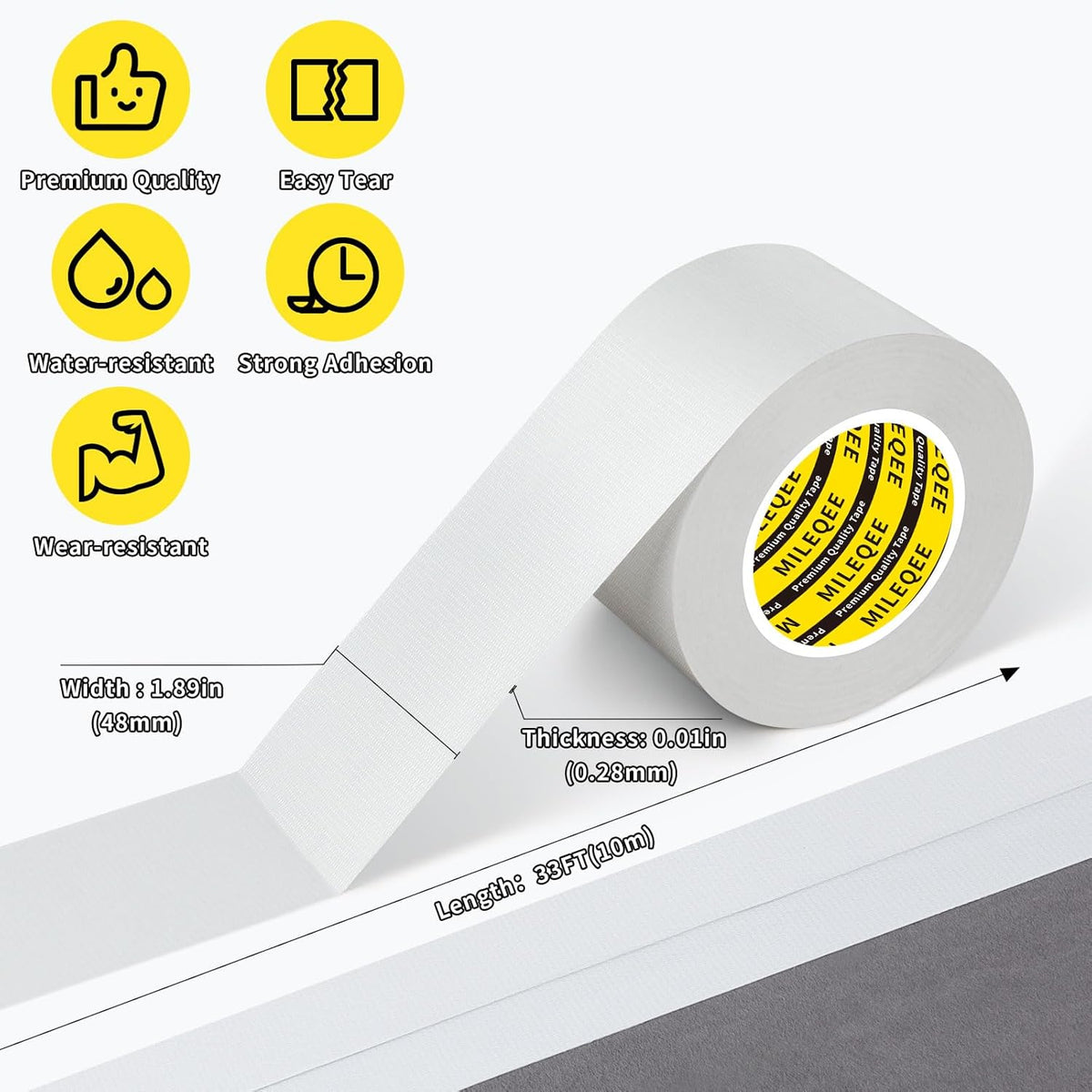 Cloth Duct Window Seal Strip Tape for Winter, 1.89in x 33FT, Weather Stripping Sealing Insulation