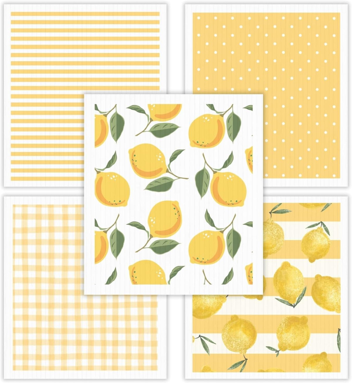 HALL & PERRY Swedish Dishcloths for Kitchen, 5-Pack, Reusable Cellulose Sponge Cloths for Kitchen &