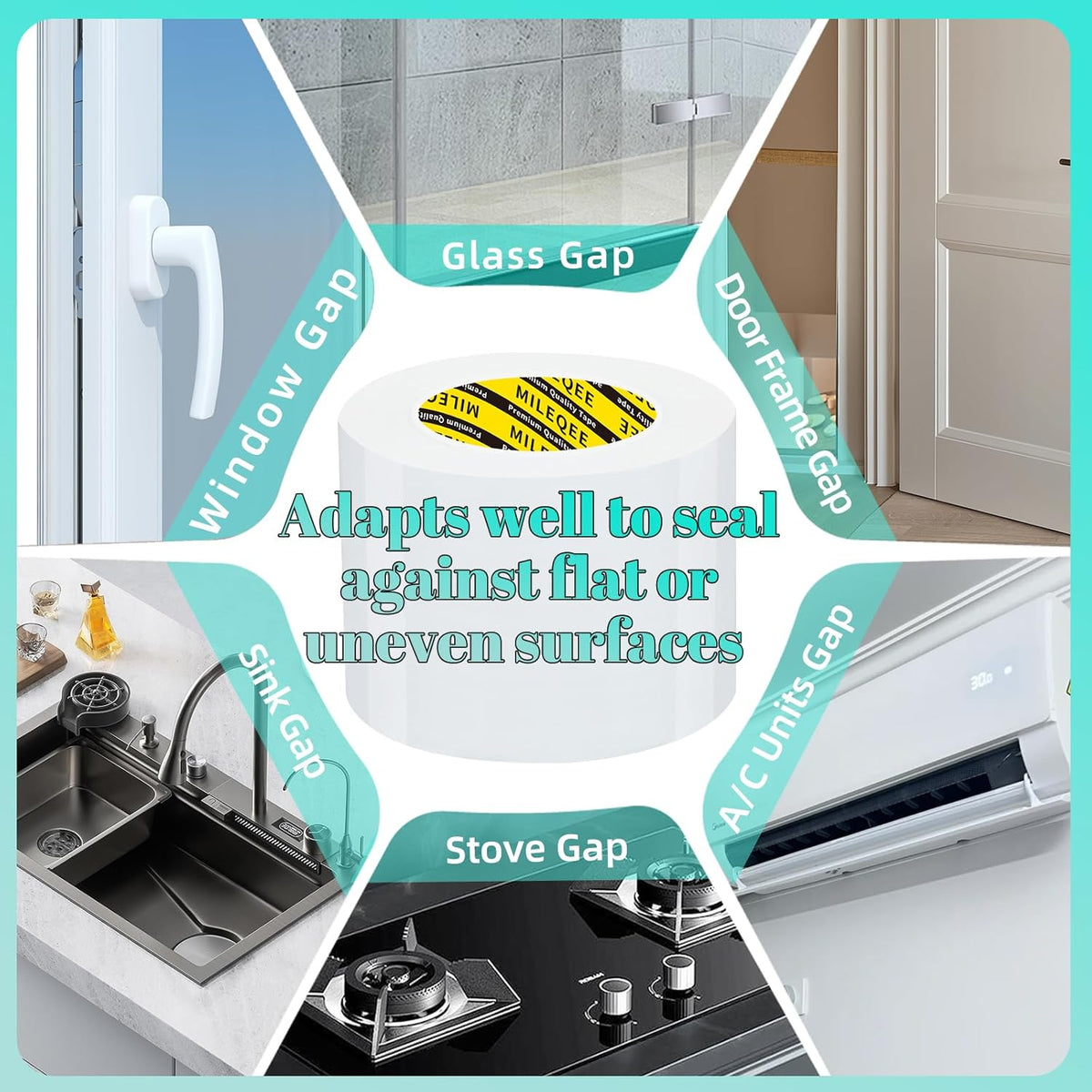 Window Weather Stripping Door Seal Tape White, 2in x 66FT, Automotive Weatherstrip Adhesive Seal