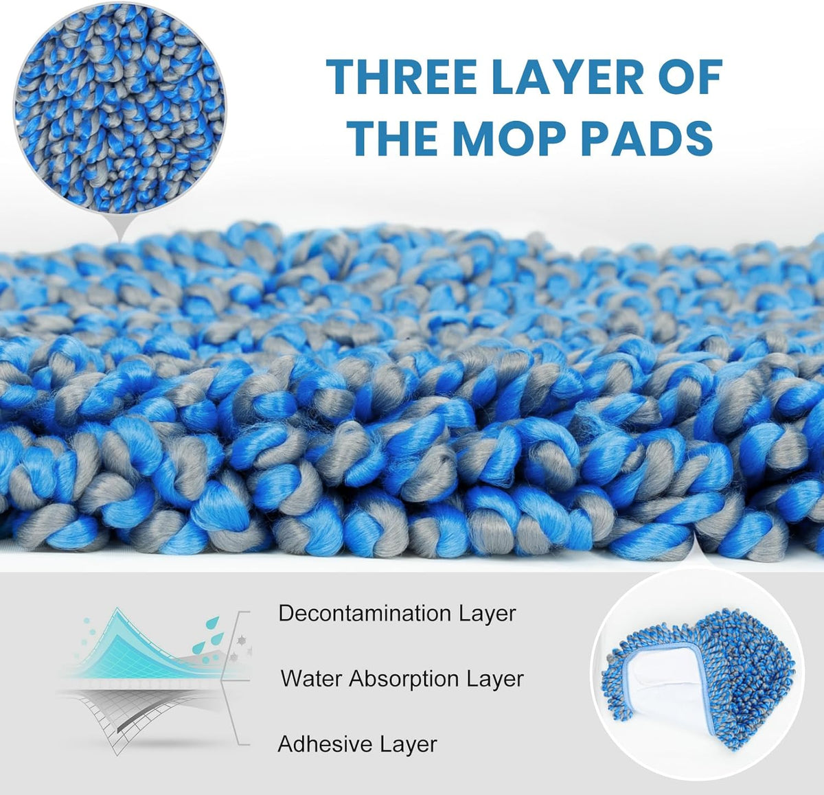 MAVRIZ Dust Mop for Hardwood Floor Washable Wet and Dry Mop with 58" Long Handle, 360° Rotating
