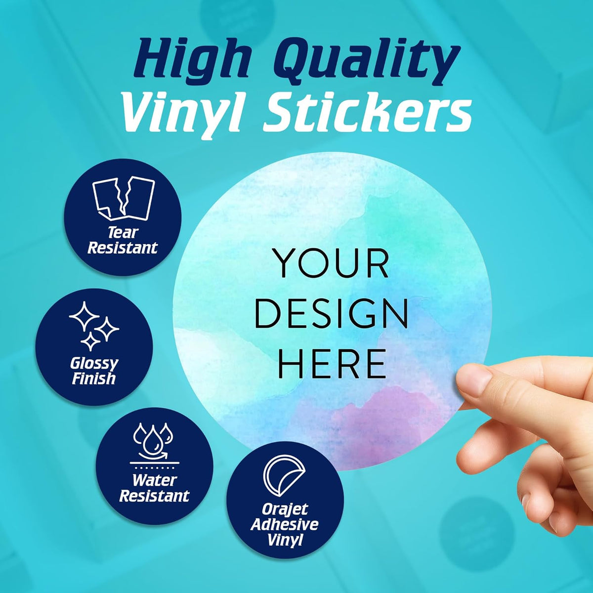 100 Custom Vinyl Stickers - Upload Your own Image, Text, Design, Logo - Personalized Logo Labels