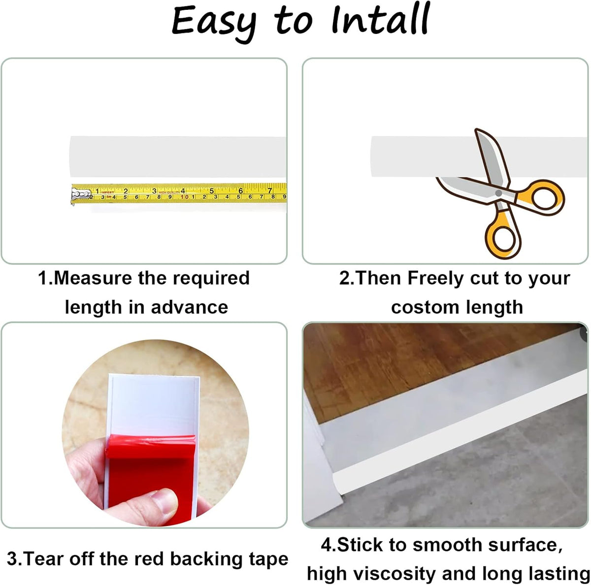 Floor Transition Strip & Self Adhesive Floor Vinyl Floor Edge Trim Laminate Floor Gap Covering