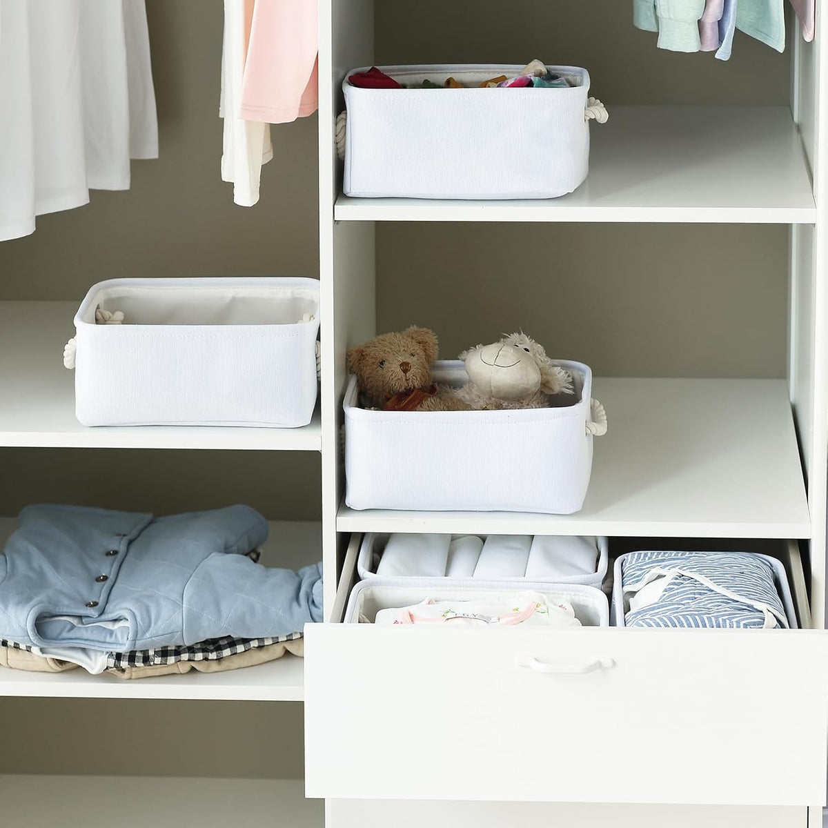 TheWarmHome Storage Basket for Organizing - Small 6 Pack 11.8x7.8x5.2 inch Gifts for Empty with