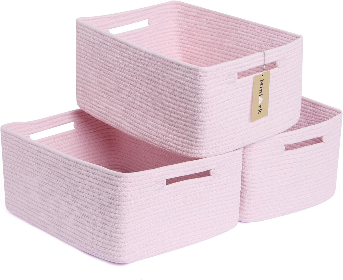 Large Storage Baskets for Shelves, Closet Organizers Bins for Clothes Blanket Towels, Baby Nursery