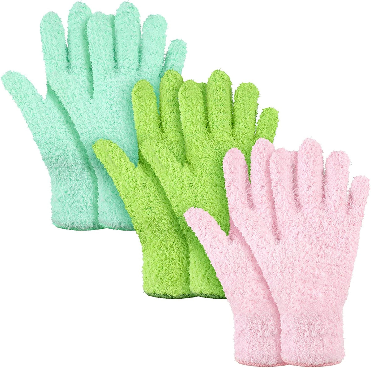 Patelai 3 Pairs Microfiber Plant Dusting Gloves Leaf Cleaning Gloves for Indoor Plants, Blinds