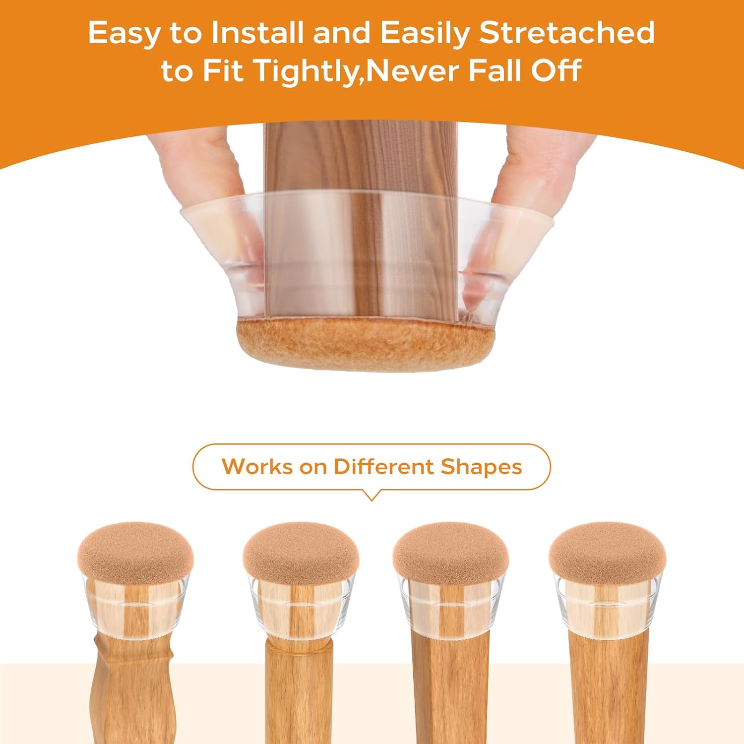 24 PCS Silicone & Felt Chair Leg Floor Protectors for Hardwood Floors - Furniture Pads, Chair Leg