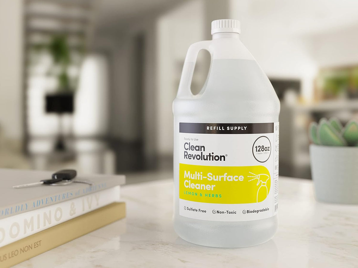 Clean Revolution Multi Surface Cleaner Refill Supply, Non-Toxic, Eco-Friendly & Plant-Based, Ready