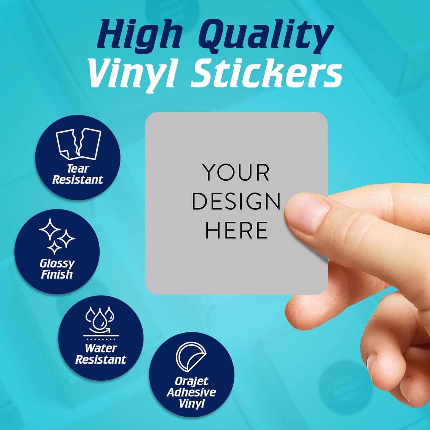 100 Custom Vinyl Stickers - Upload Your own Image, Text, Design, Logo - Personalized Logo Labels