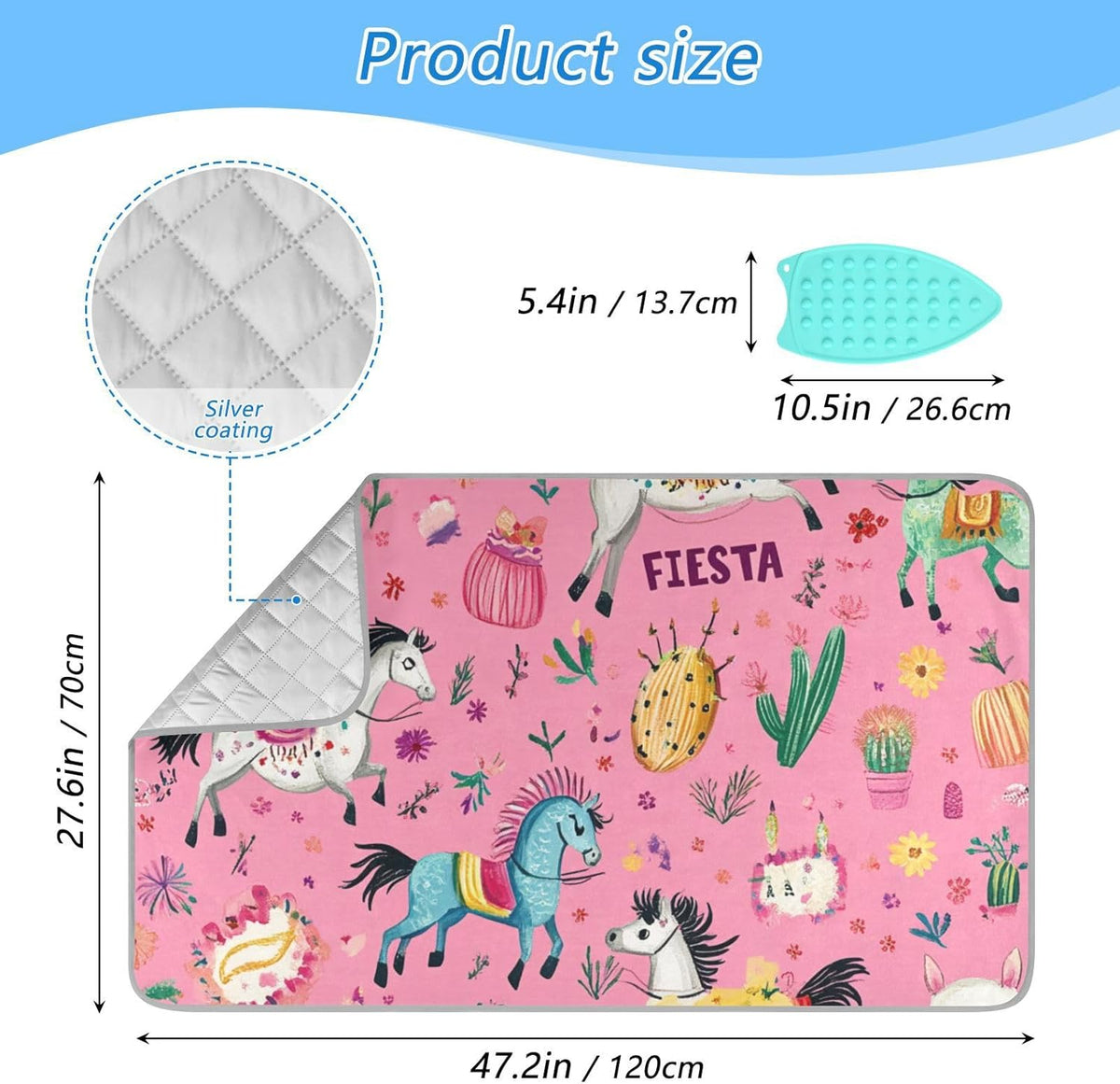 Ironing Mat Portable Ironing Pad Ironing Blanket for Table Top Heat Resistance Double-Side Using