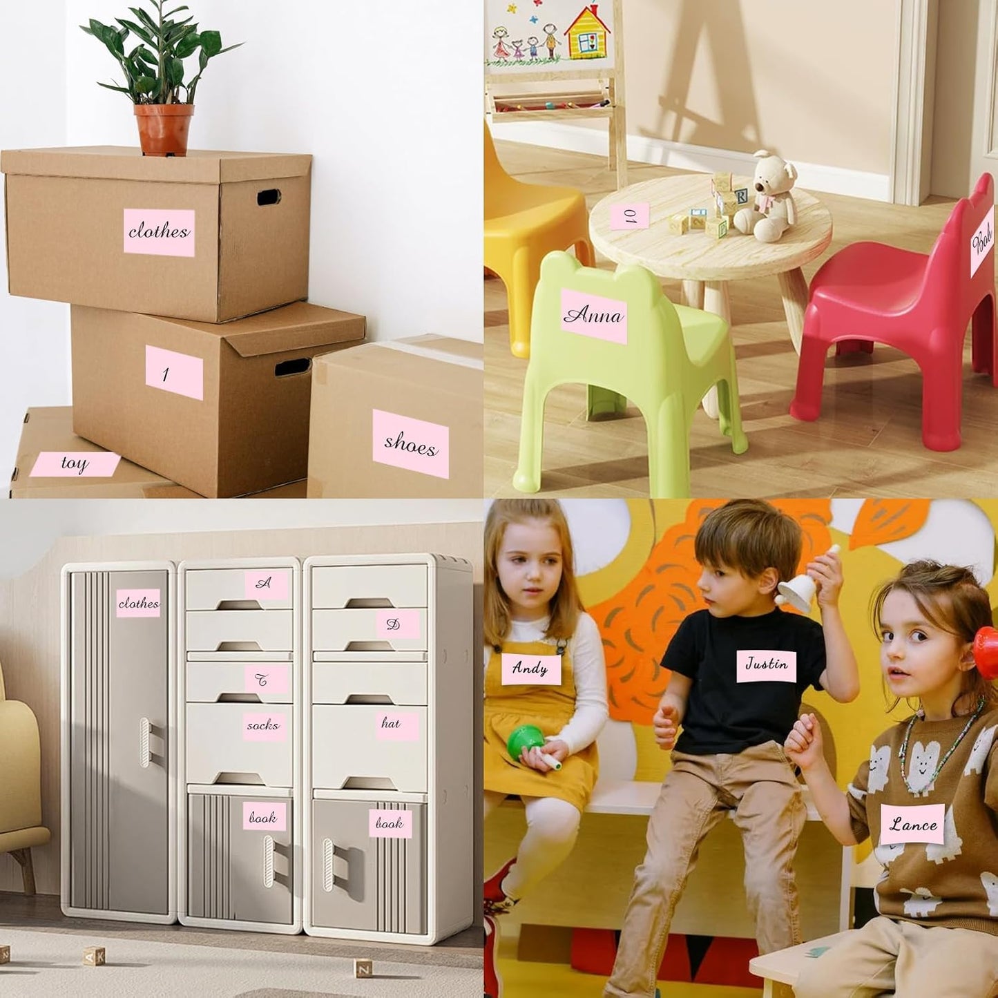 STARLIBOO 3"X5" Rectangle Color Coding Labels, Removable Square Label Inventory Stickers, Permanent