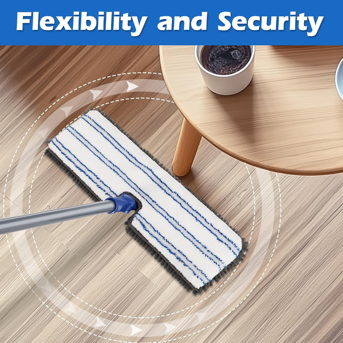 Microfiber Flip Mop,Masthome Flat Mop with Stainless Steel Handle,Mops for Floor Cleaning and 4