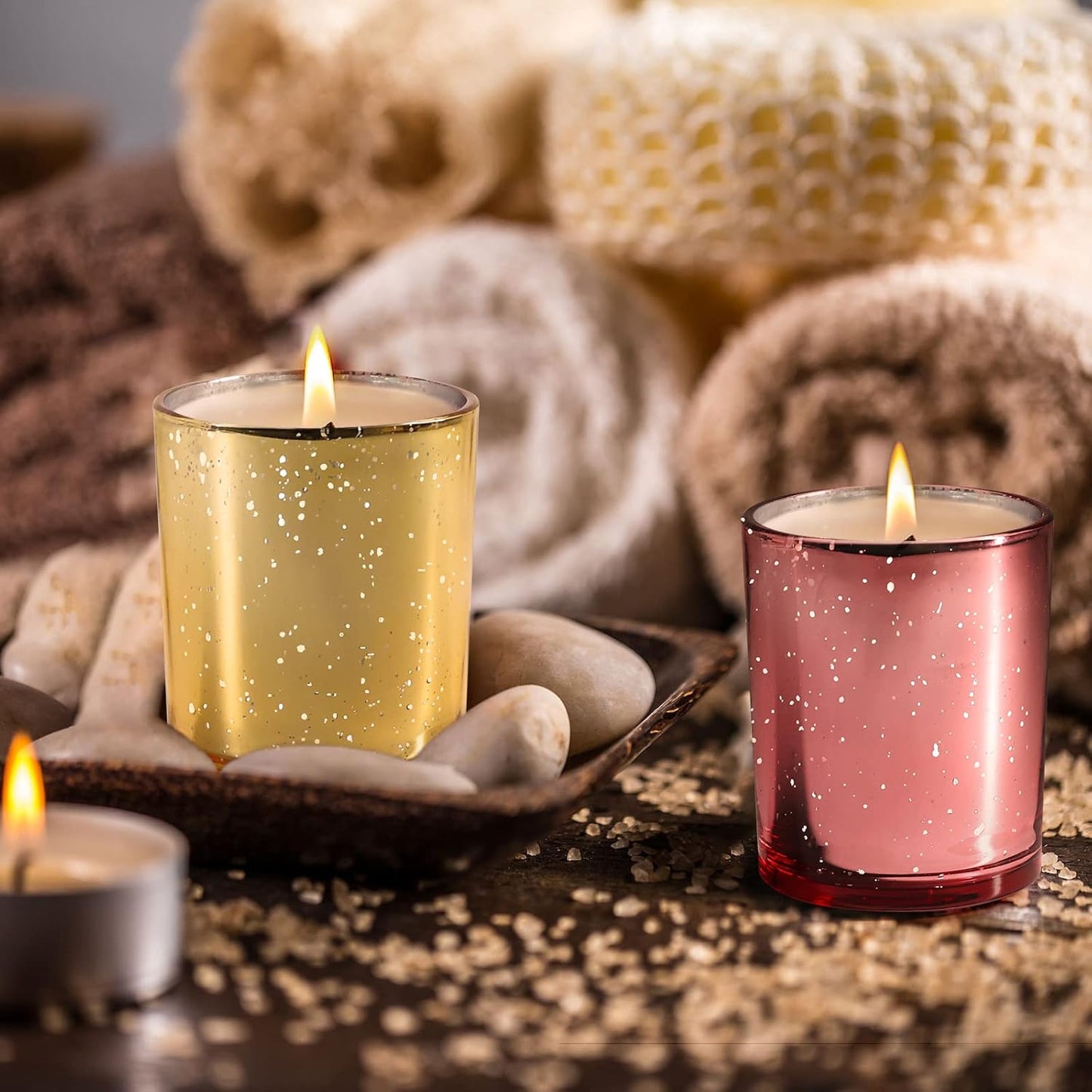 Thick Candle Jars for Making Candles 12 Pcs, 7 OZ Empty Jars with Wood Lids for Candle Making