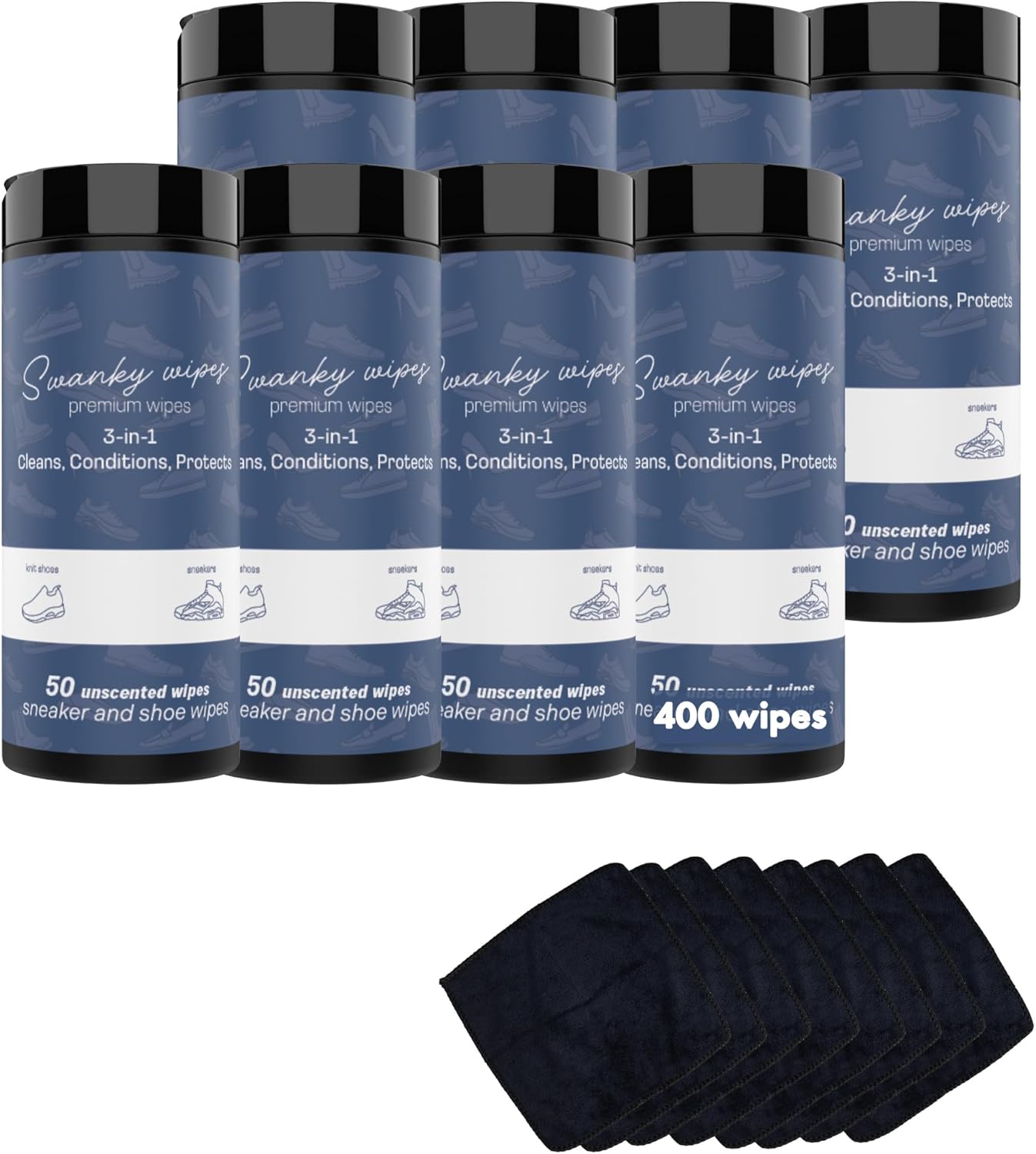 Swanky Shoe Cleaner Wipes - Leather and Sneaker Cleaner, Removes Dirt, Grime and Stains, Quick &