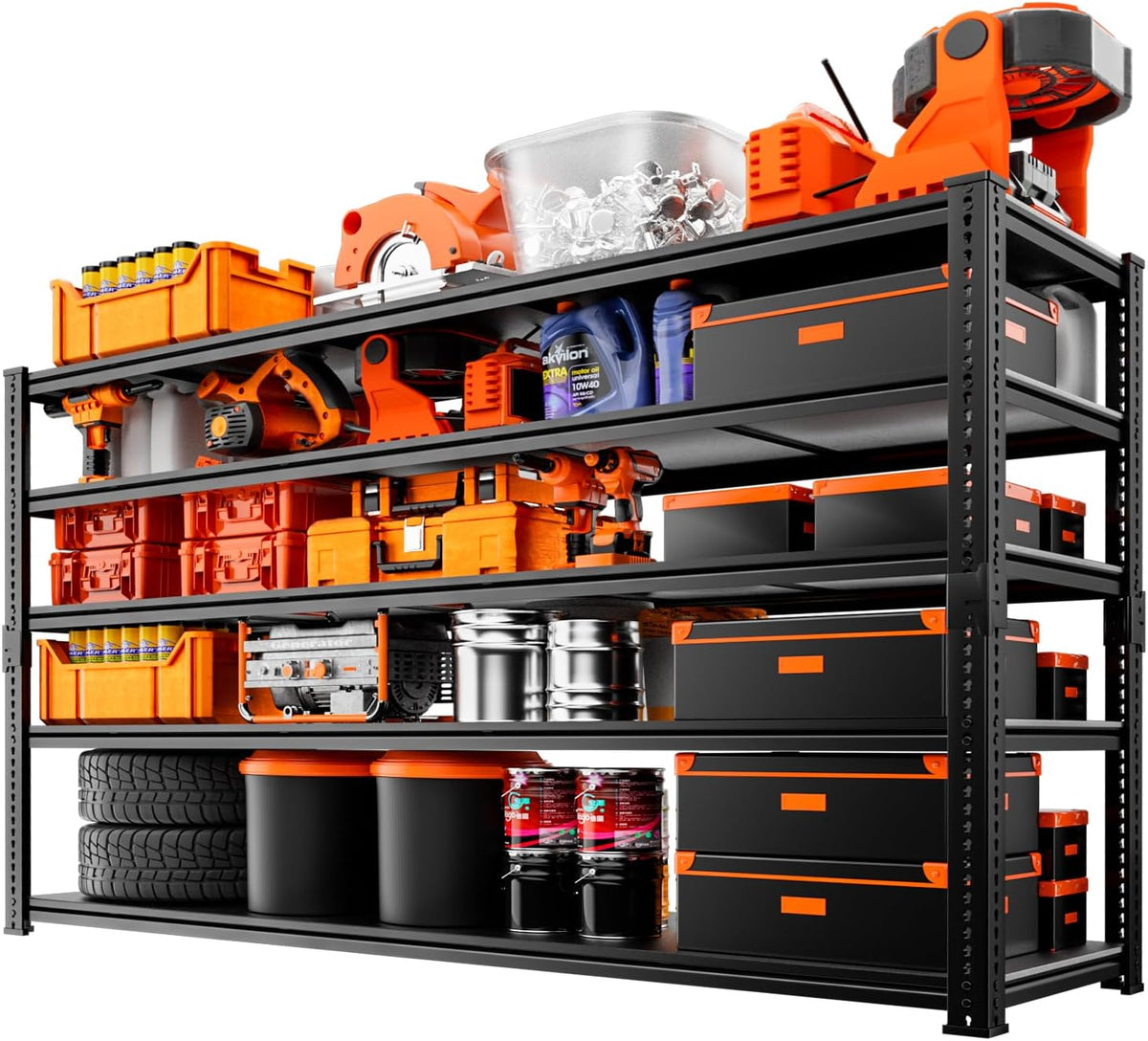 Storage Shelves Heavy Duty, 60" L x 24" W x 78" H Garage Storage Shelves Unit Loads 3700LBS, 5-tier