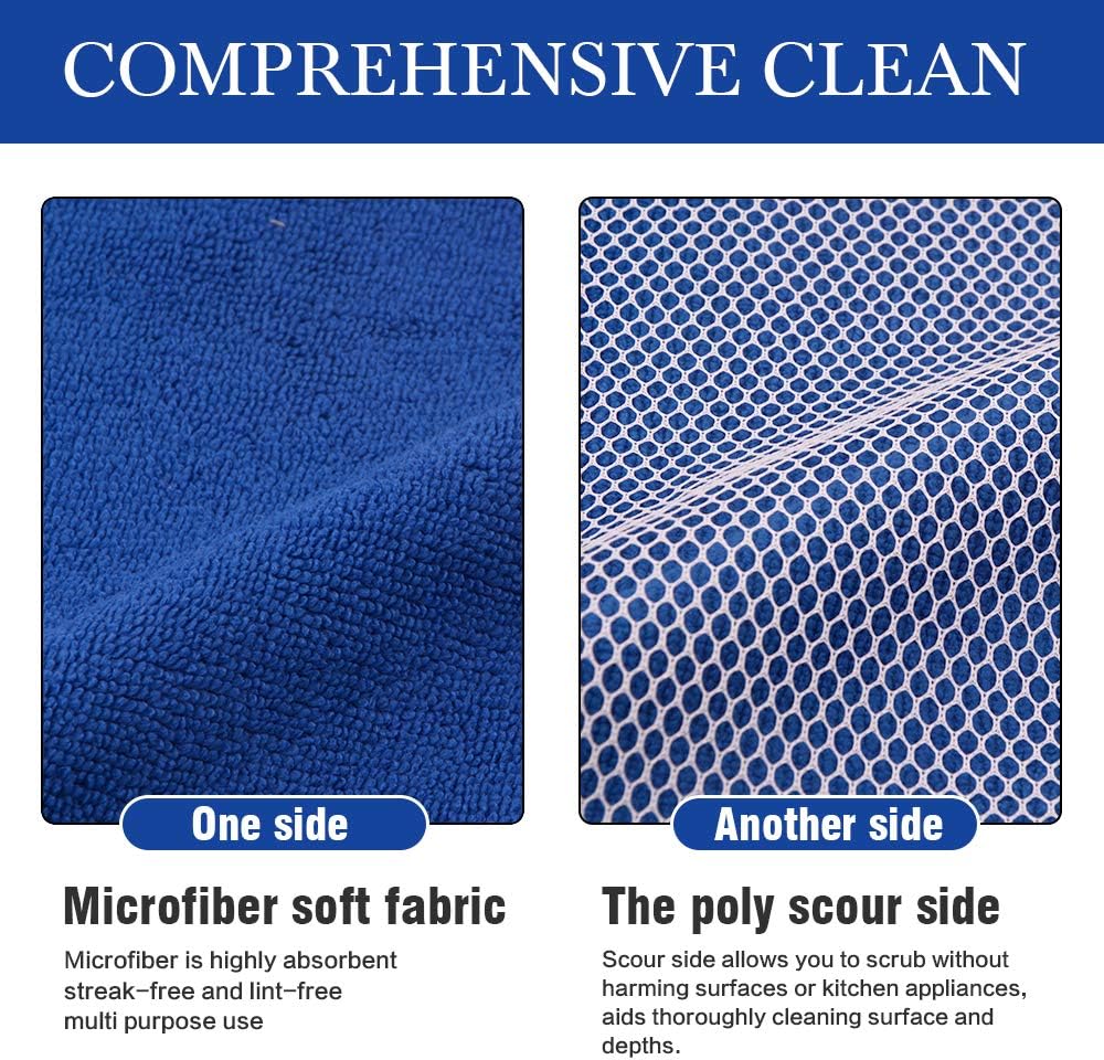 SINLAND Microfiber Dish Cloth for Wshing Dishes Dish Washing Rags Best Kitchen Washcloth Cleaning