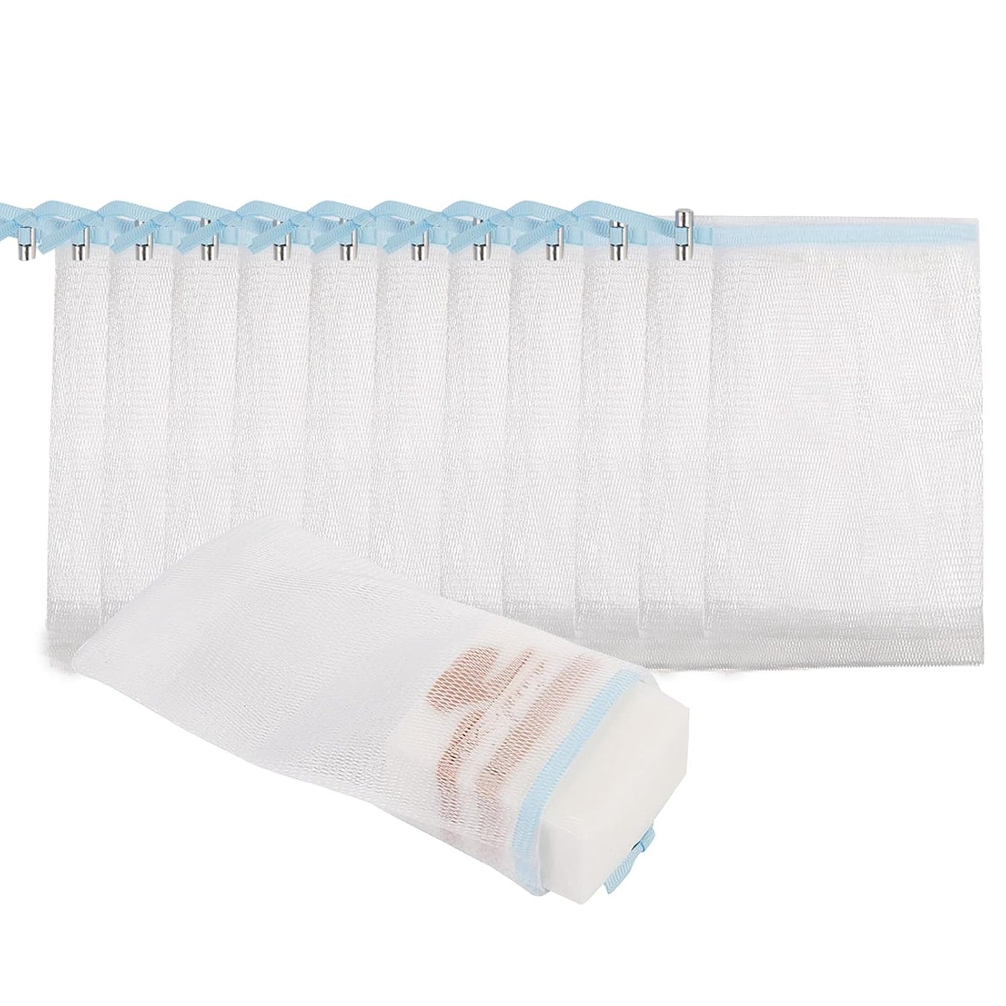 Cobahom 12 Pack Mesh Soap Bag Mesh Foaming Net Soap Sack Bags Soap Saver Pouch Net Bags with