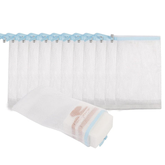Cobahom 12 Pack Mesh Soap Bag Mesh Foaming Net Soap Sack Bags Soap Saver Pouch Net Bags with