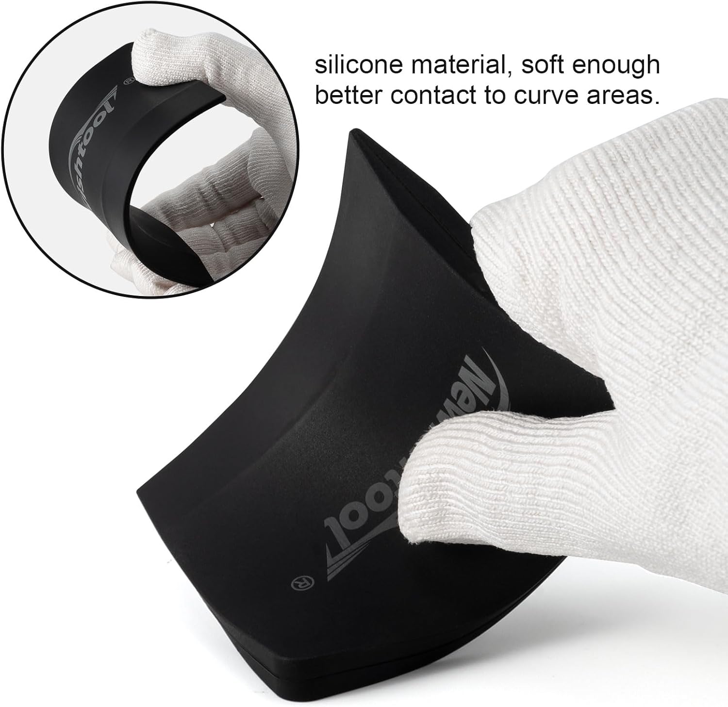 NEWISHTOOL Soft Silicone Squeegee, 2 PCS Small PPF Squeegee for Vinyl, Window Tint V-Blade Scraper