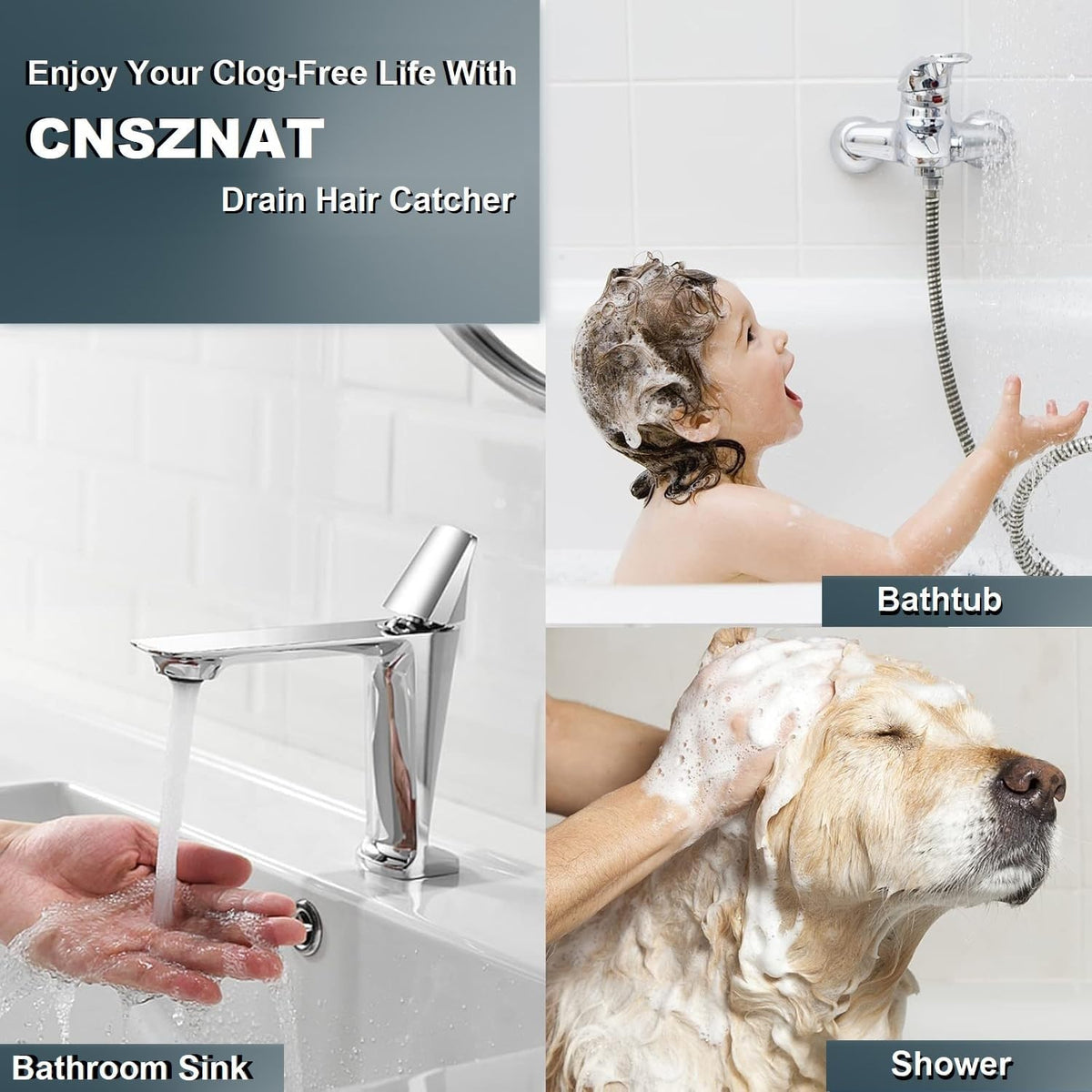 Bathroom Drain Strainers (Set of 3 Sizes), Hair Catcher for Bathroom Sink Bathtub Shower Floor