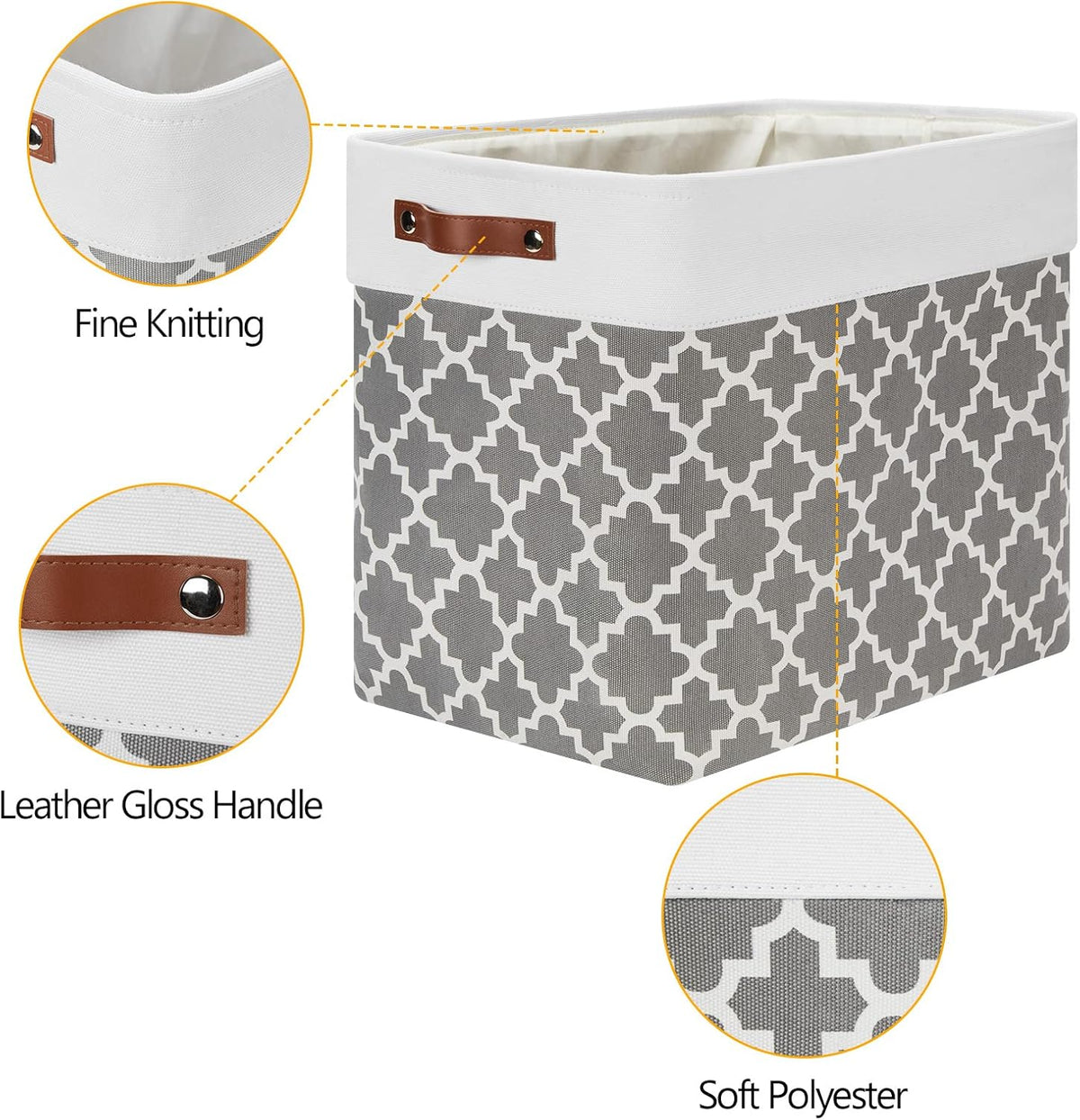 DULLEMELO Storage Baskets Large 17"x12"x15" Foldable Rectangular Storage Bins Baskets for