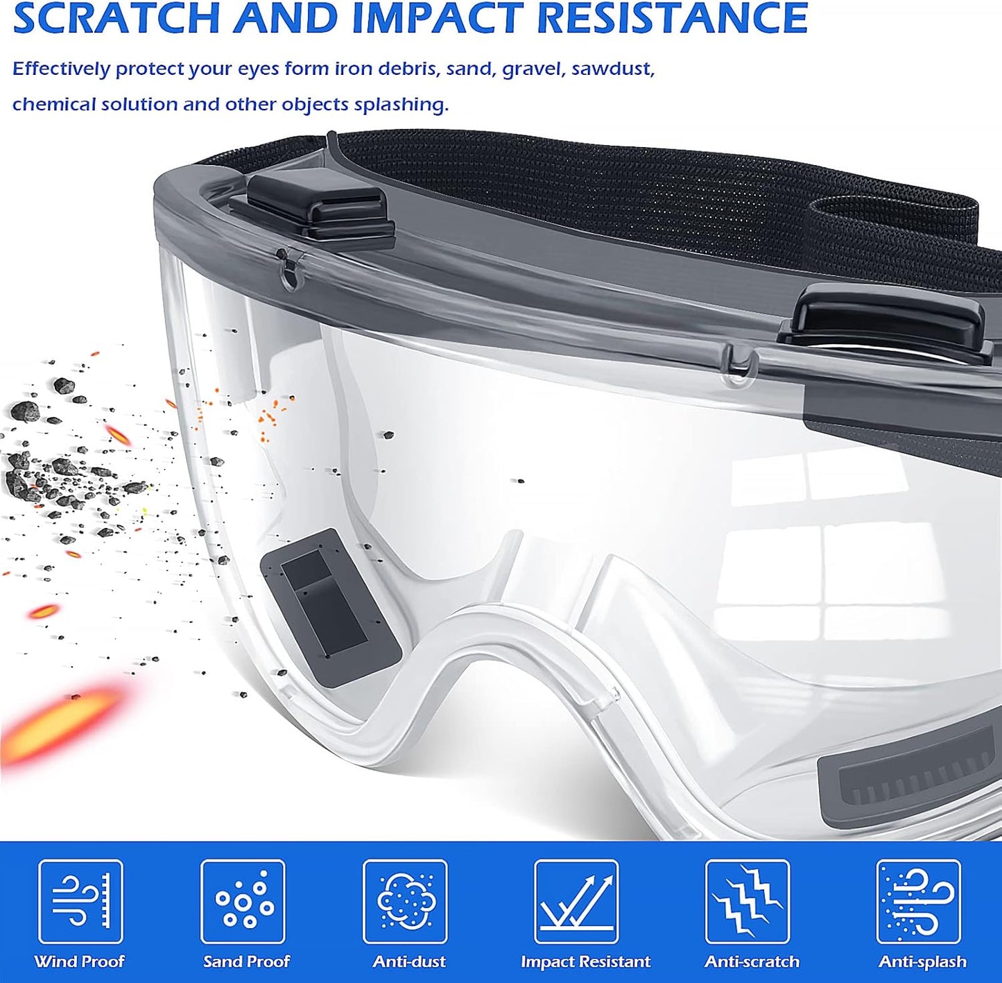 OXG 6 Pack Safety Goggles ANSI Z87.1 Glasses, Anti-Fog Protective Safety Glasses Lab Goggles Men
