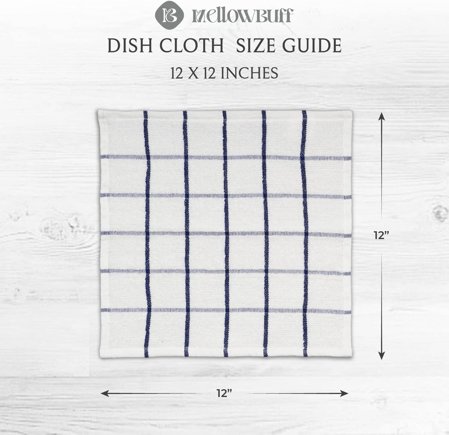 100% Cotton Terry Dish Cloth & Dish Towel, 6 Pack, Super Soft and Absorbent Kitchen Towels, Perfect