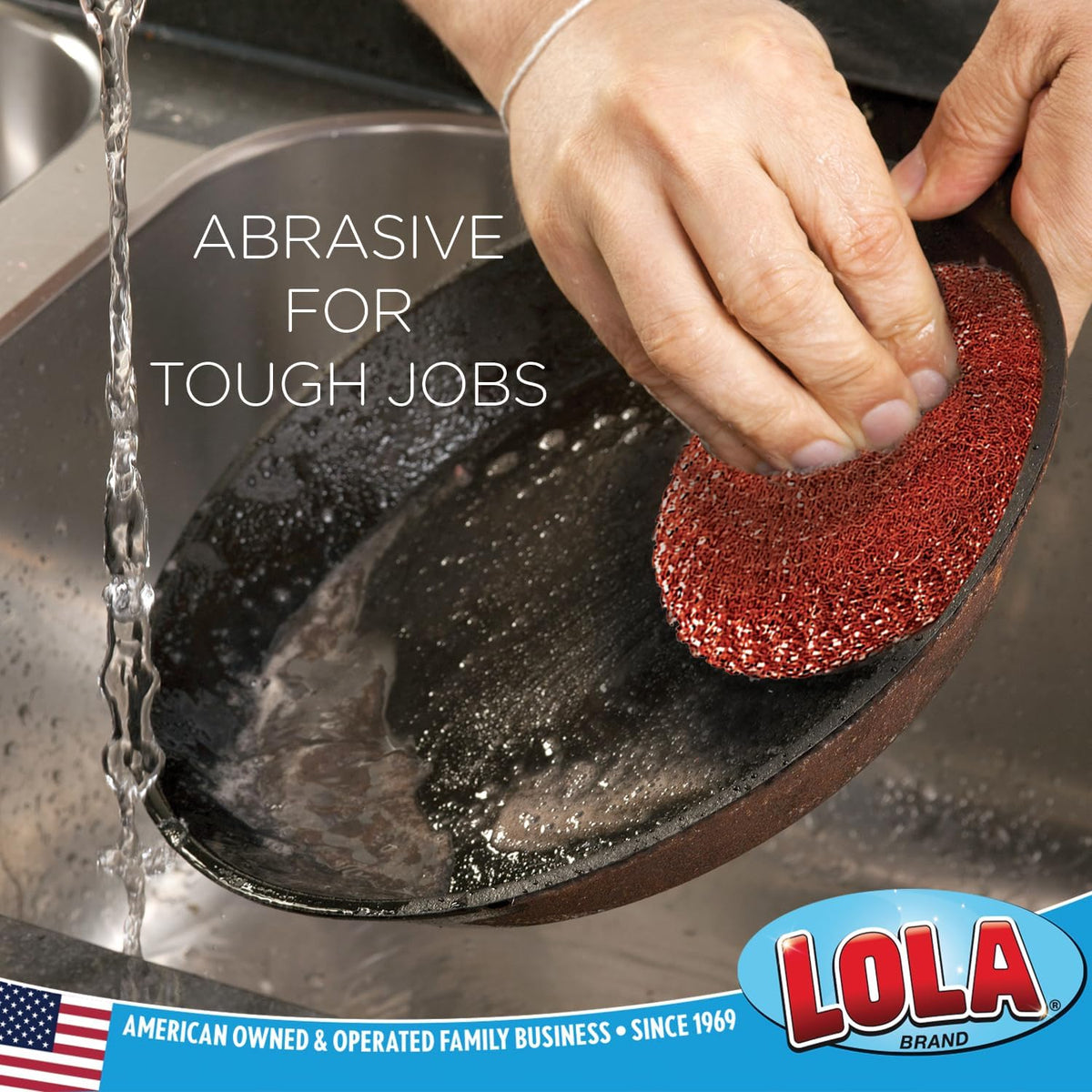 LOLA Copper Mesh Scouring Pad, 18 Grams, 12 Pack, eavy Duty Cleaning Pads, Copper Coated Knitted