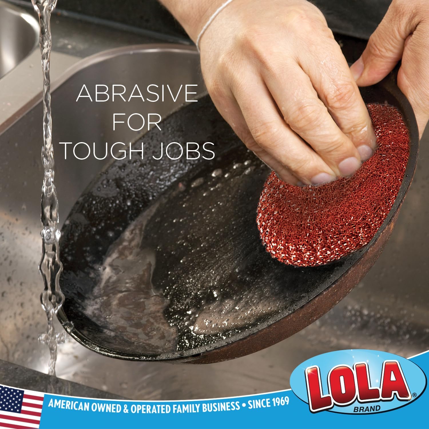 LOLA Copper Mesh Scouring Pad, 18 Grams, 12 Pack, eavy Duty Cleaning Pads, Copper Coated Knitted
