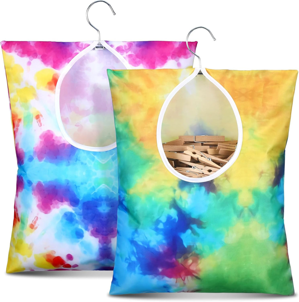 Woanger 2 Pcs Clothes Pin Bag Clothespin Holder 15 x 11 in to Hang on Line Clothes Pin Hanging Bag