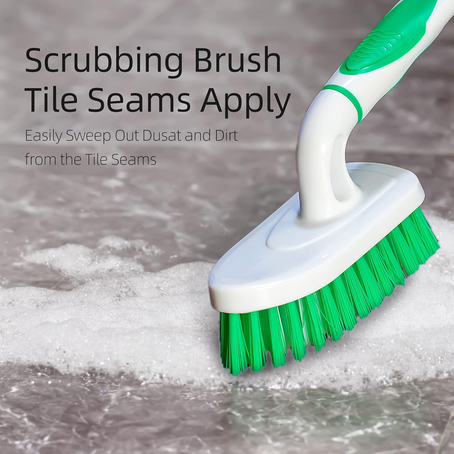 2-Pack Scrub Brush for Cleaning with Long Handle,Medium Firm Brush Bathroom Cleaning Supplies and