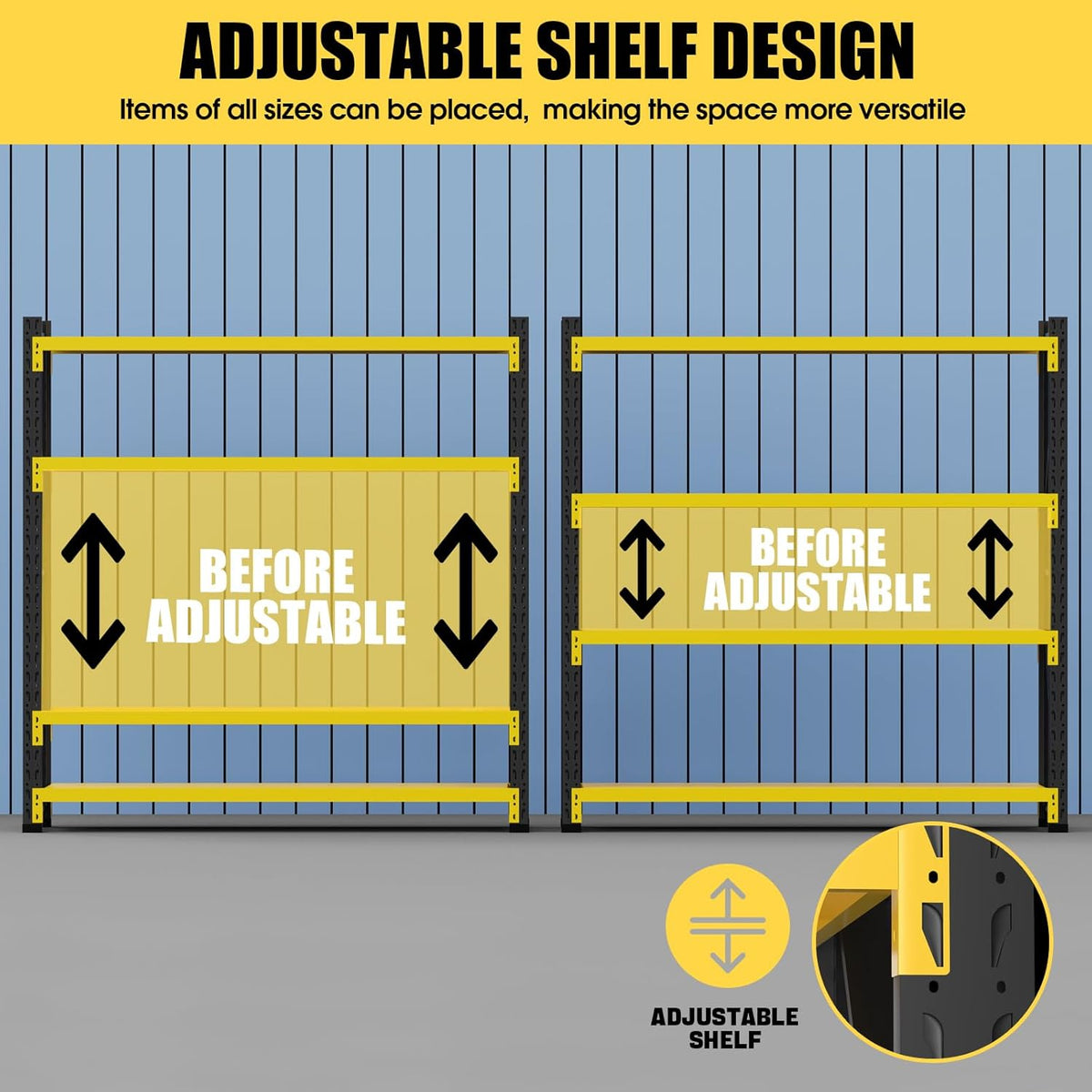 Storage Shelves Heavy Duty, Metal Garage Shelving Units, 4 Tier Storage Rack Shelf, Steel