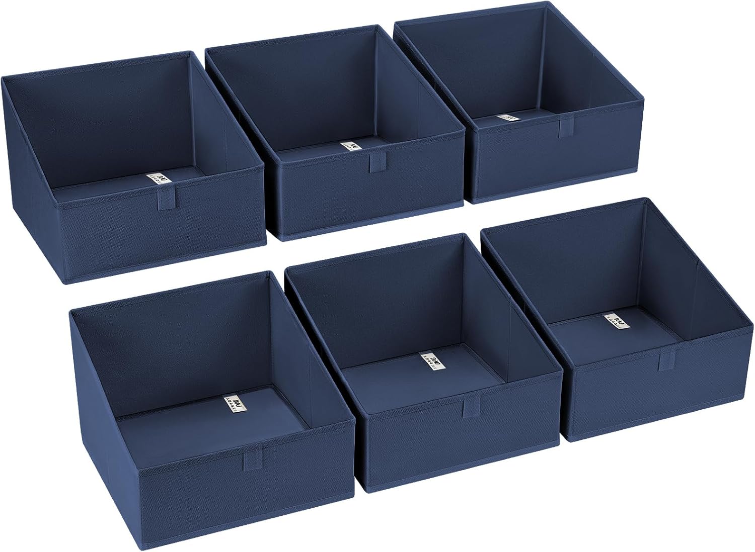 DIMJ Closet Storage Bins 6 Pack - Fabric Trapezoid Closet Organizer Bin, Foldable Storage Baskets