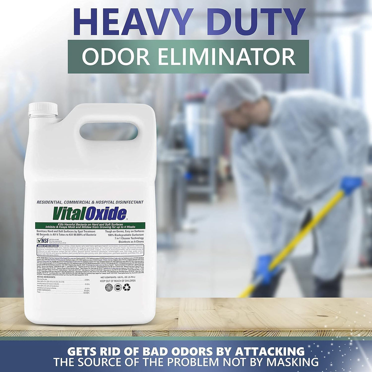 Vital Oxide Disinfectant, Deodorizer, Cleaner, Food-Contact Sanitizer, Virucide – (EPA registration