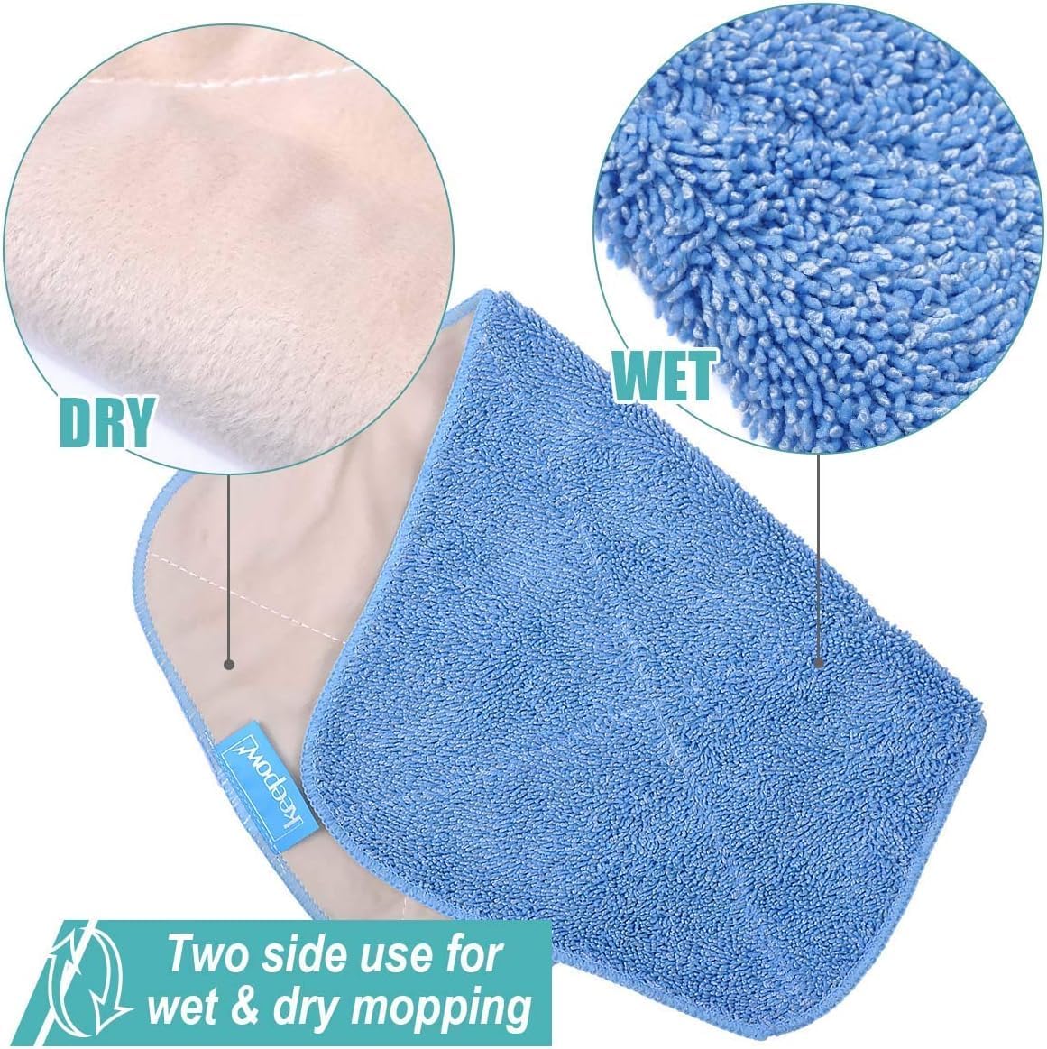 KEEPOW Microfiber Cleaning Cloth Compatible with MR.SIGA Professional Microfiber Mop – view 3
