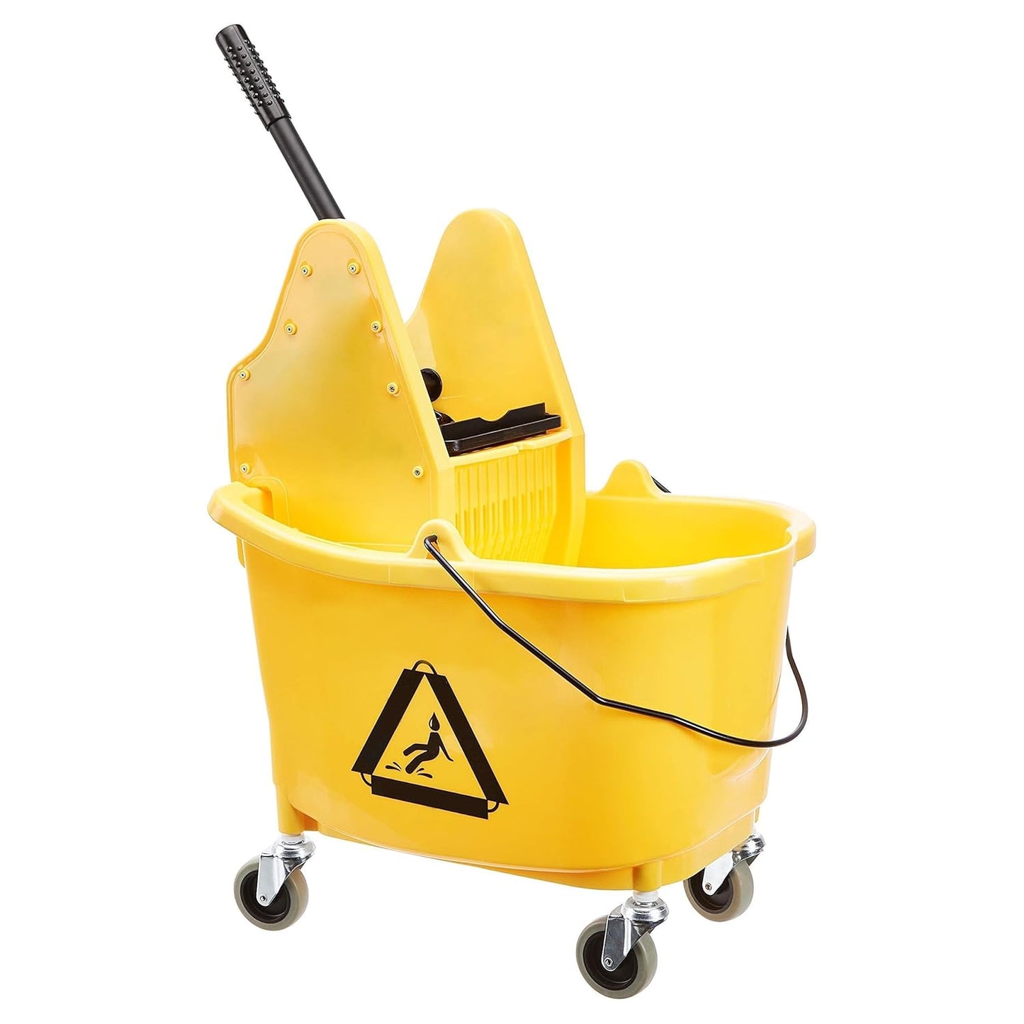Amazon Basics Rectangular Floor Cleaning Mop Bucket with Sturdy Down Press Wringer Combo, 35-Quart